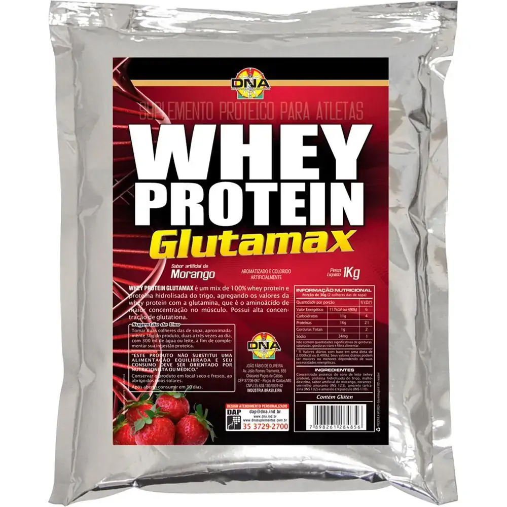 Whey Protein Glutamax Banana Saco 1kg Dna