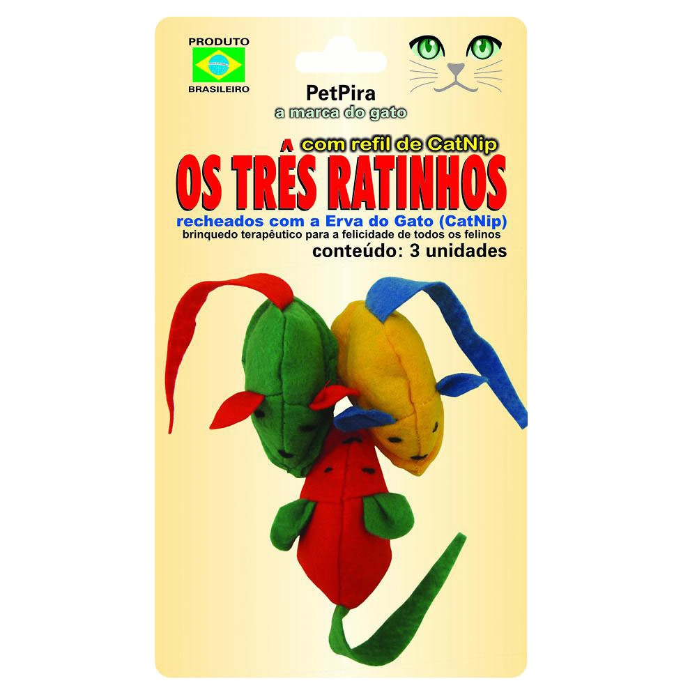 Brinquedo Três Ratinhos com CatNip PetPira