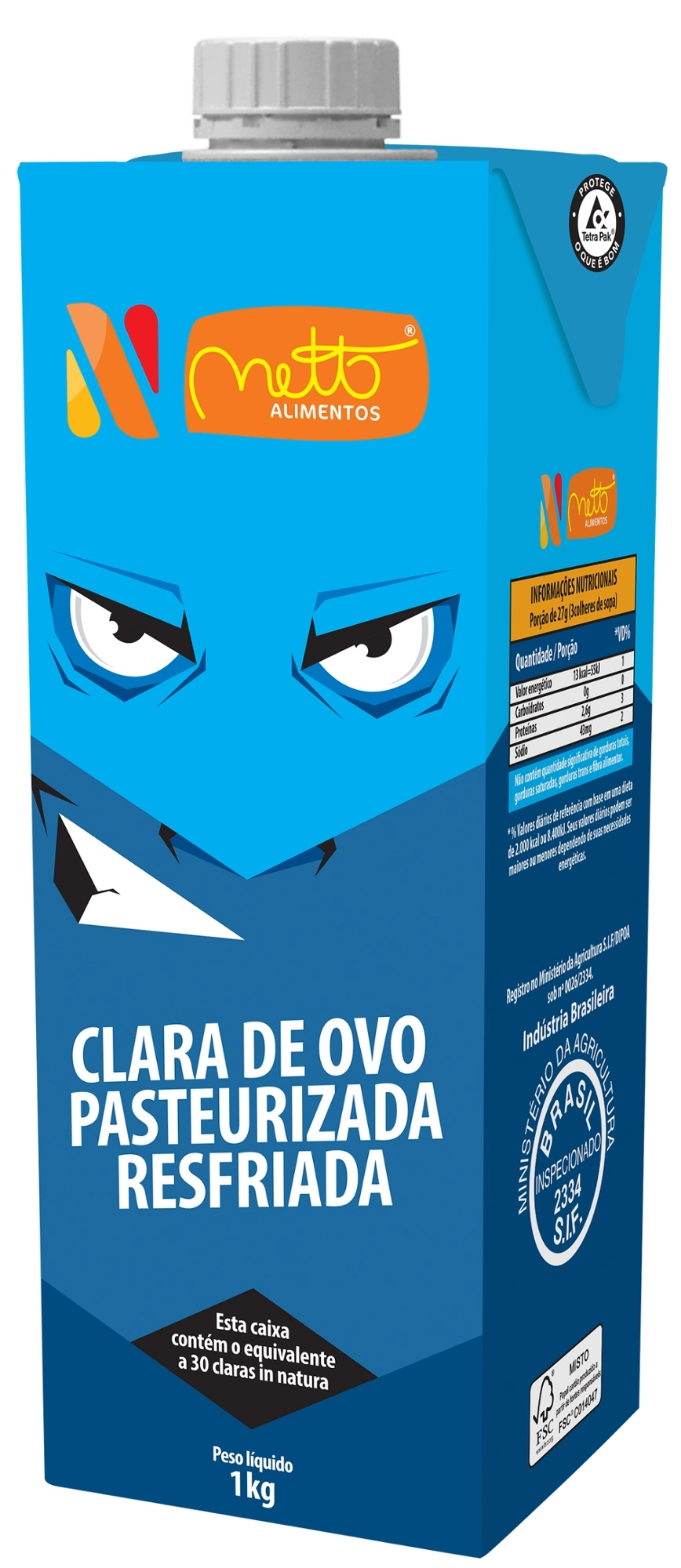 Clara De Ovo Past.tetra Pak 1kg Prot.pura