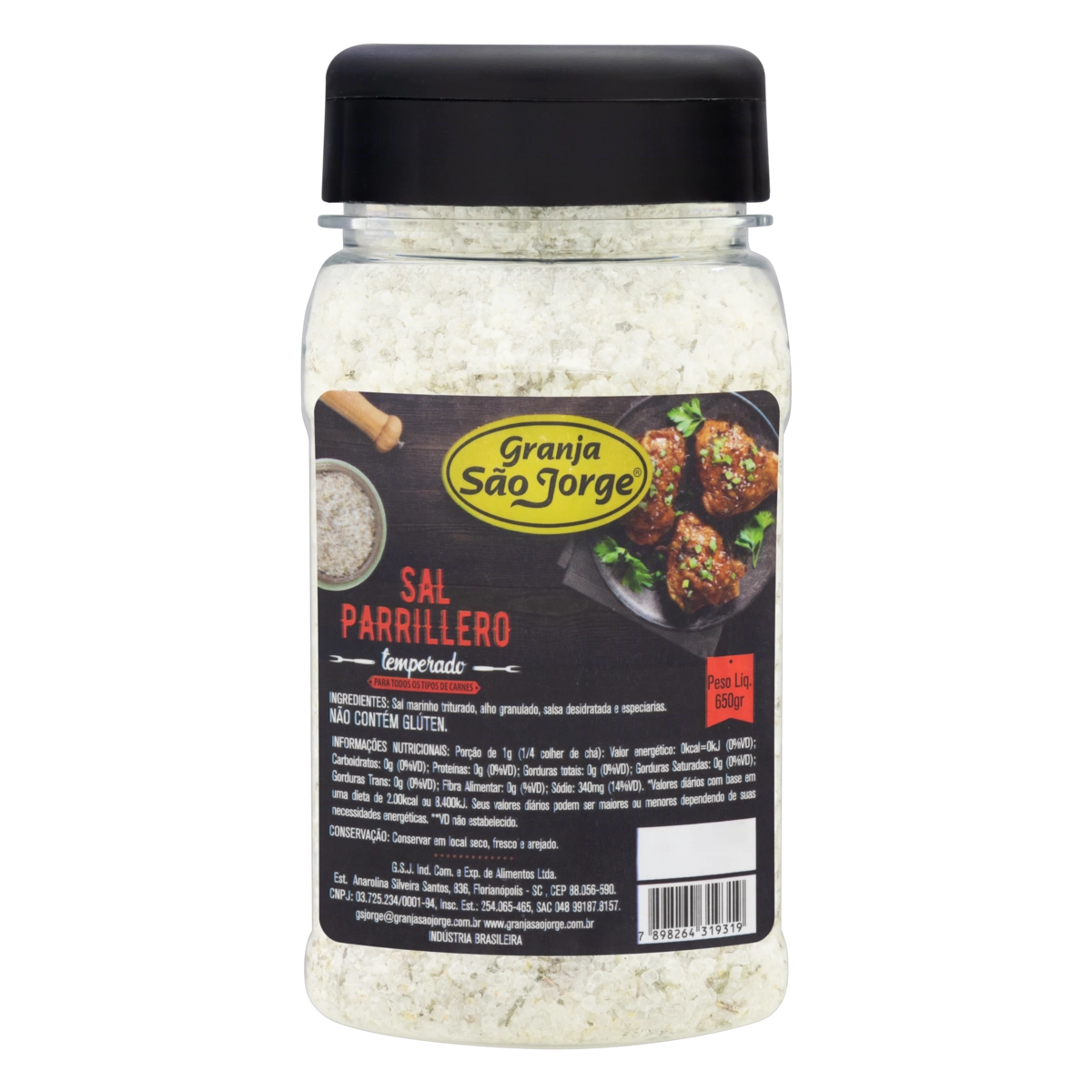 Sal De Parrilla Temperado Granja São Jorge Pote 650g