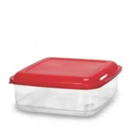 Pote Retangular Ercaplast Mp Transparente Gold
