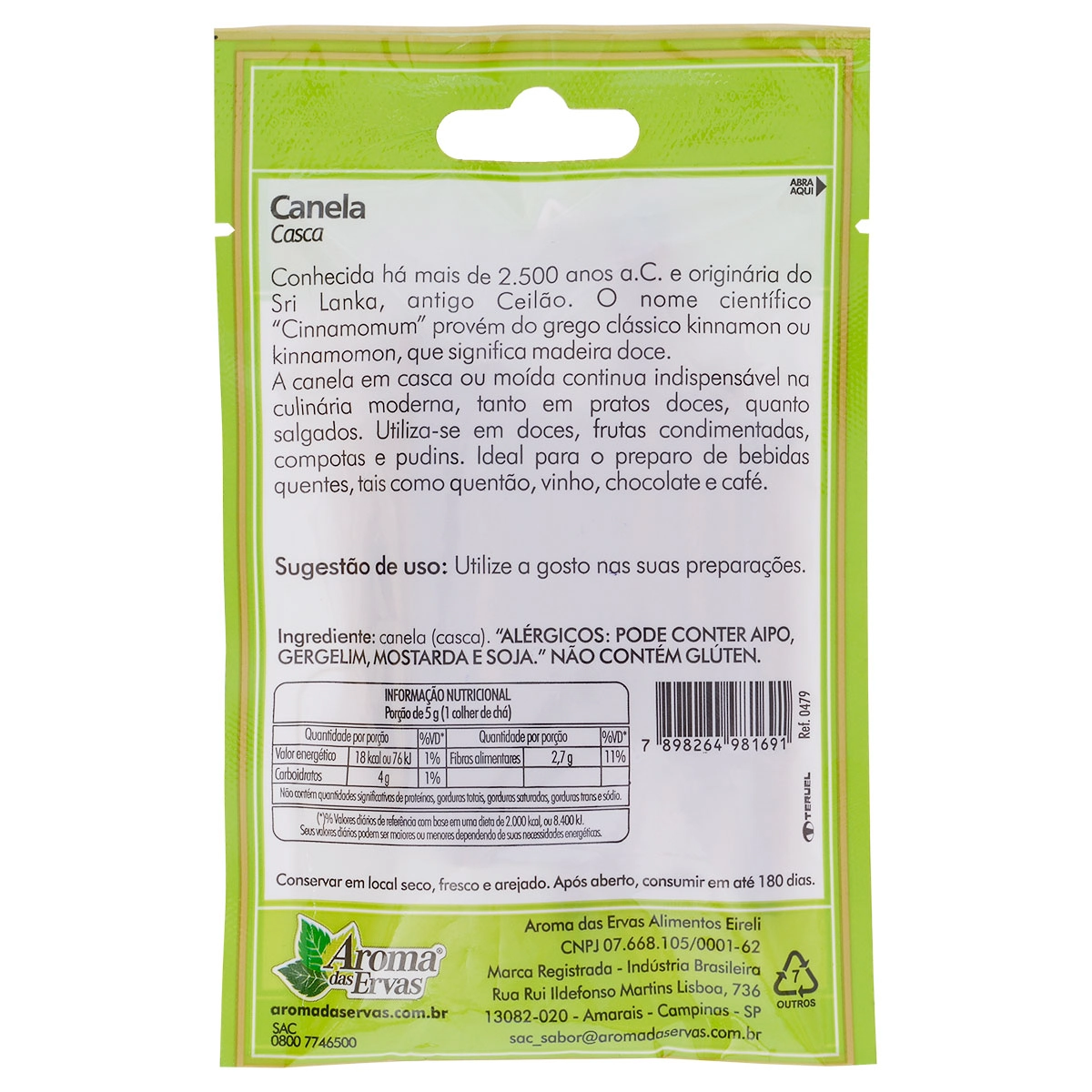 Canela Casca Aroma Ervas