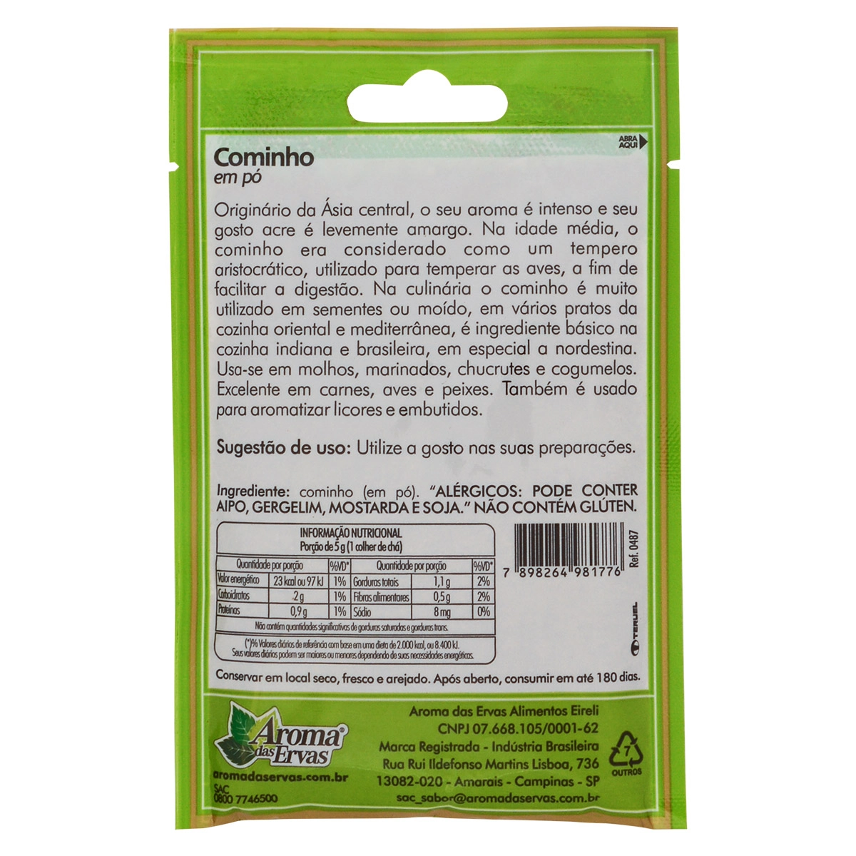 Cominho Aroma Das Ervas 60gr Po Pct