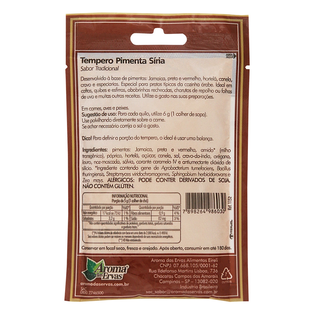Tempero Pimenta Siria Aroma Das Ervas