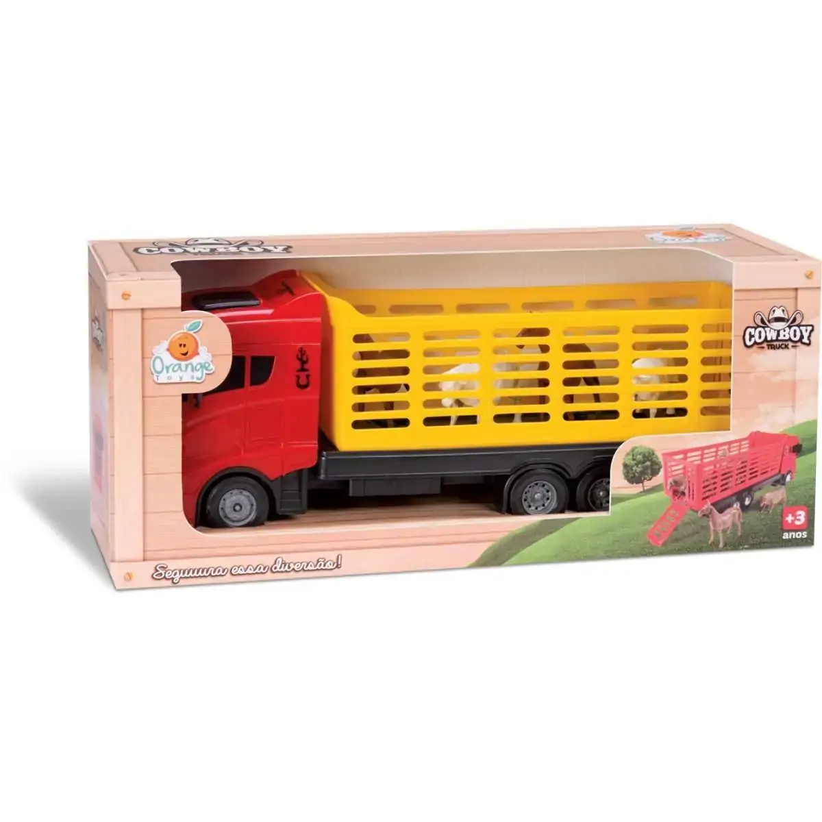 Brinq Caminhao Truck Cowboy C Animais Na Caixa