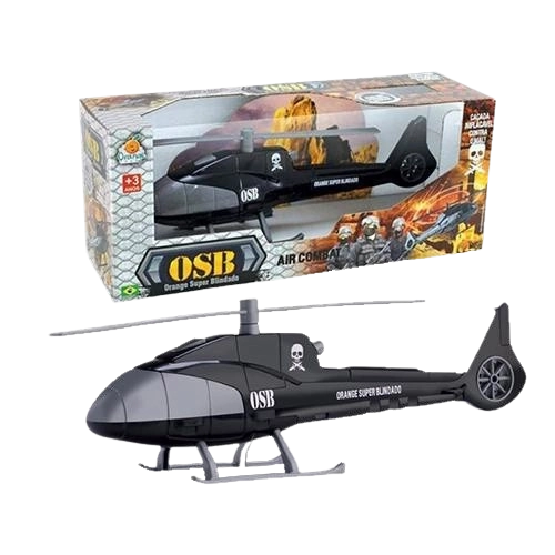 Brinquedo Helicoptero Super Blindado Orange/preto