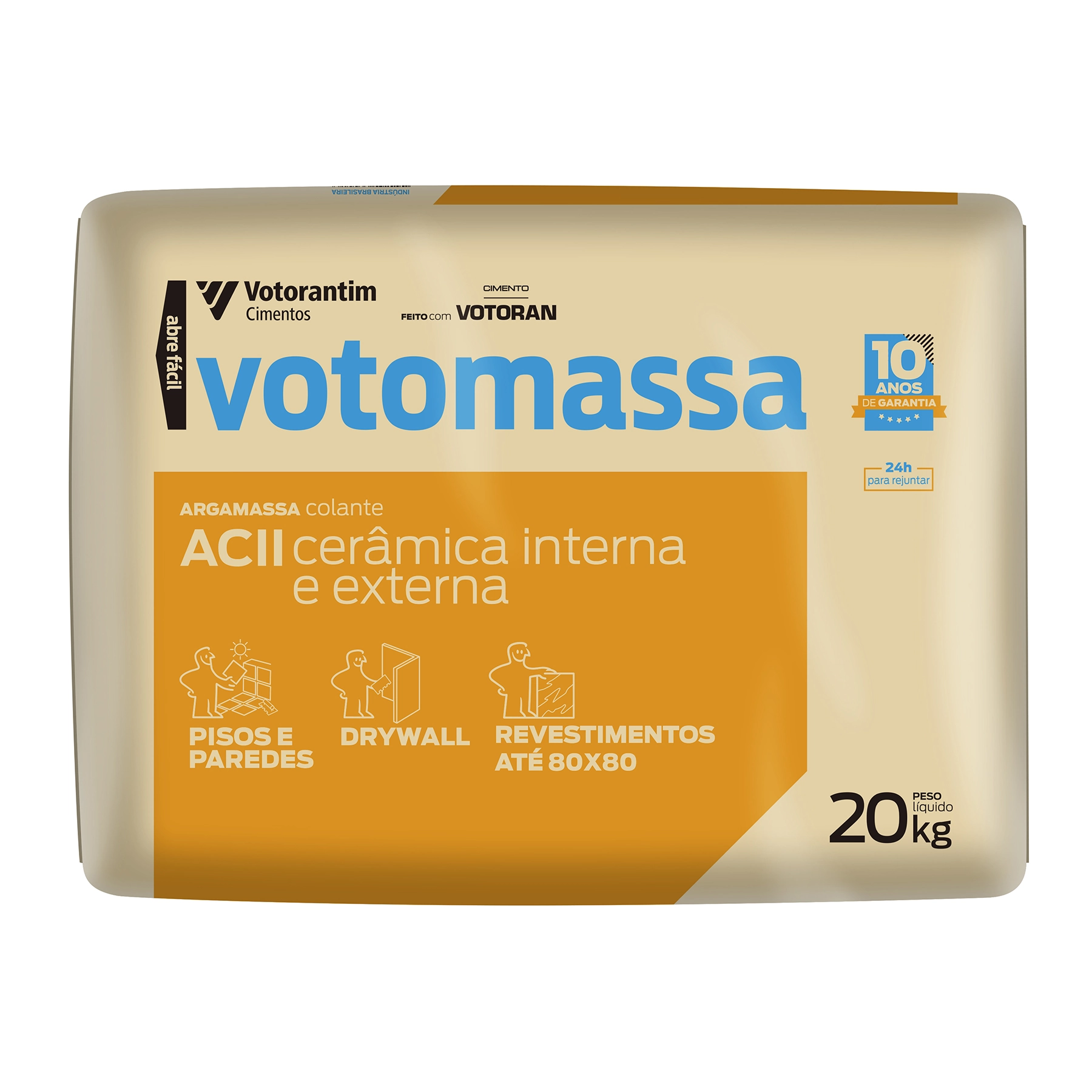 Argamassa Acii Cerâmica Externa Cinza 20kg Votomassa