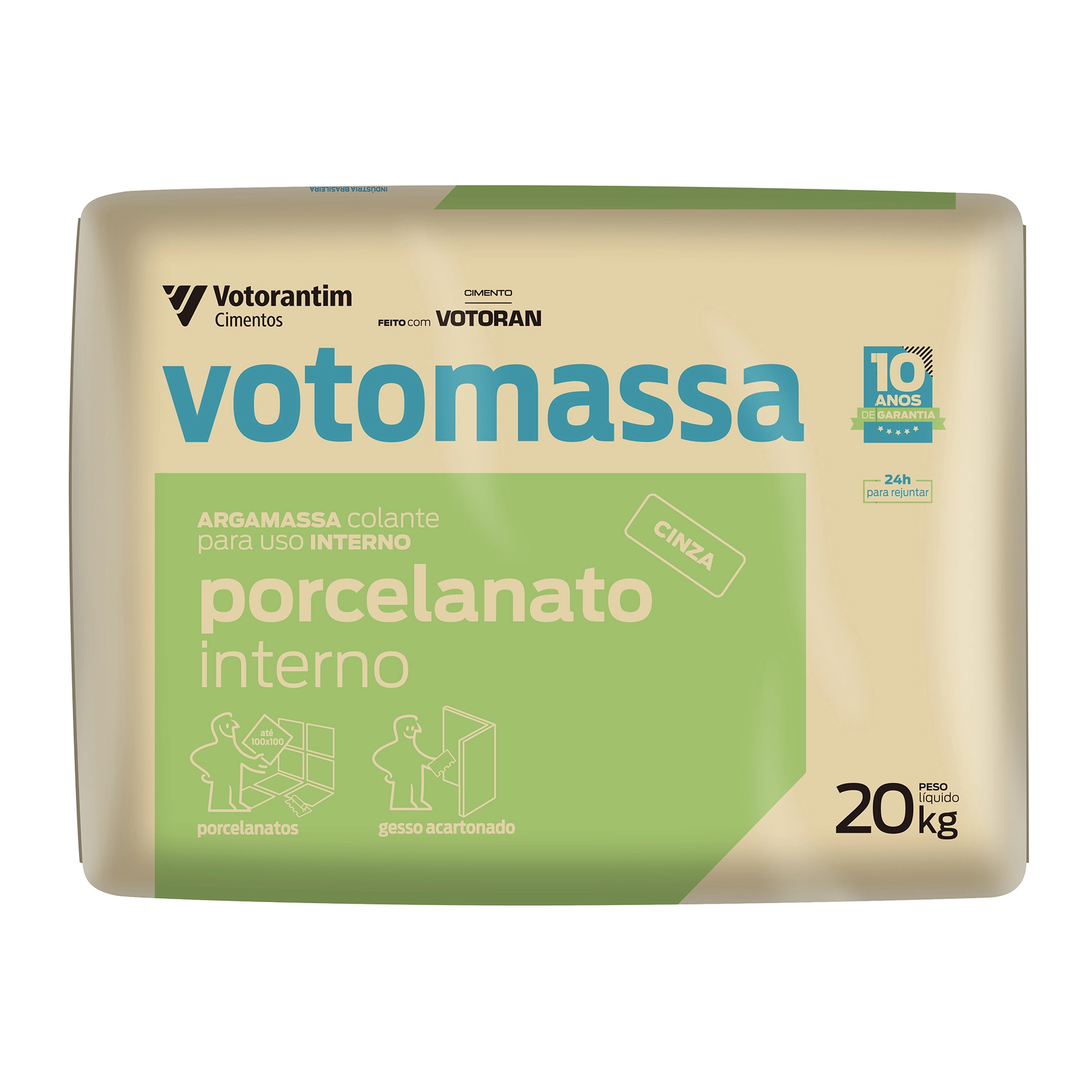 Argamassa Porcelanato Interno 20kg Cinza Votoran