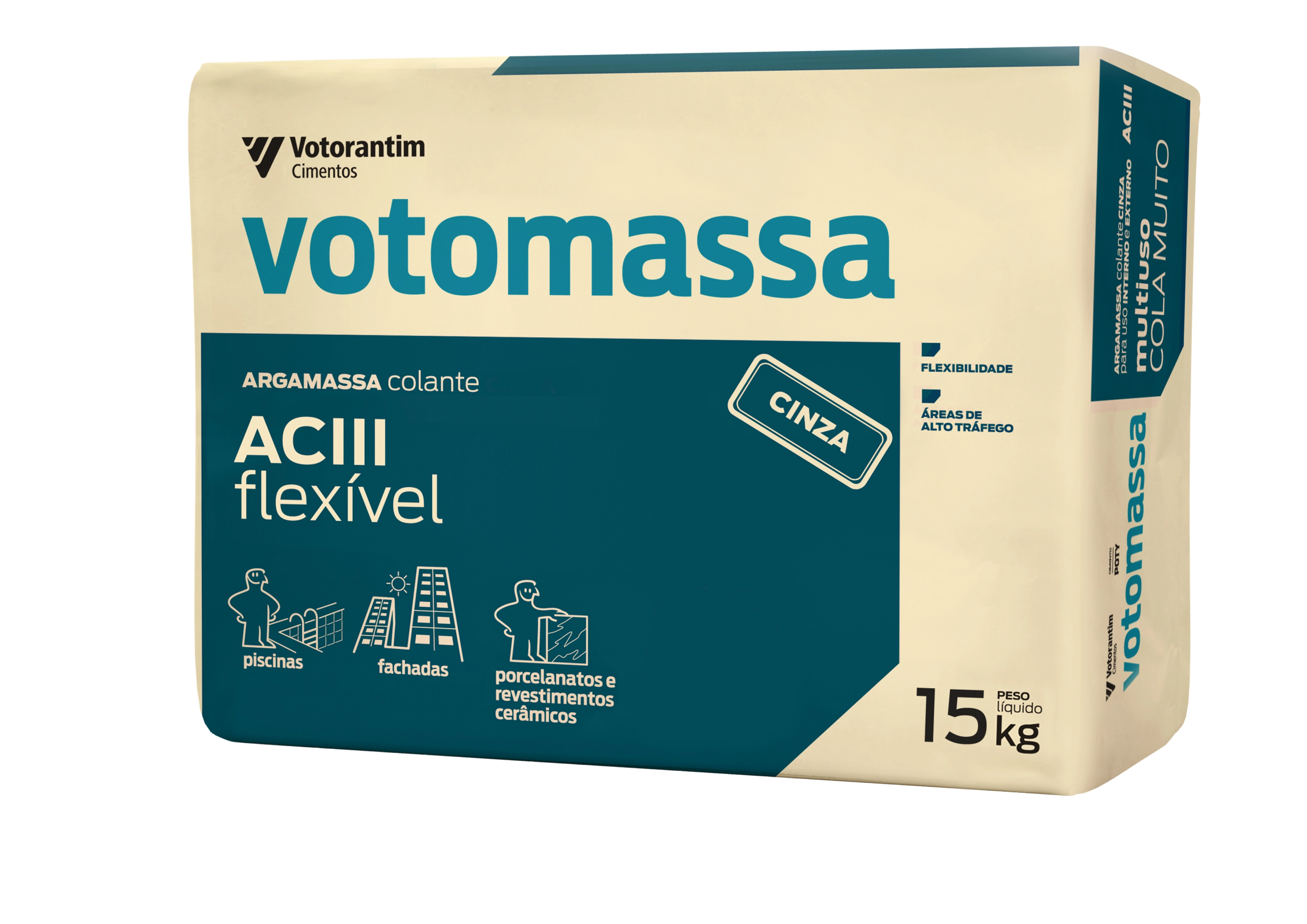 Argamassa ACIII Interno e Externo 15kg Cinza Votomassa Votorantim