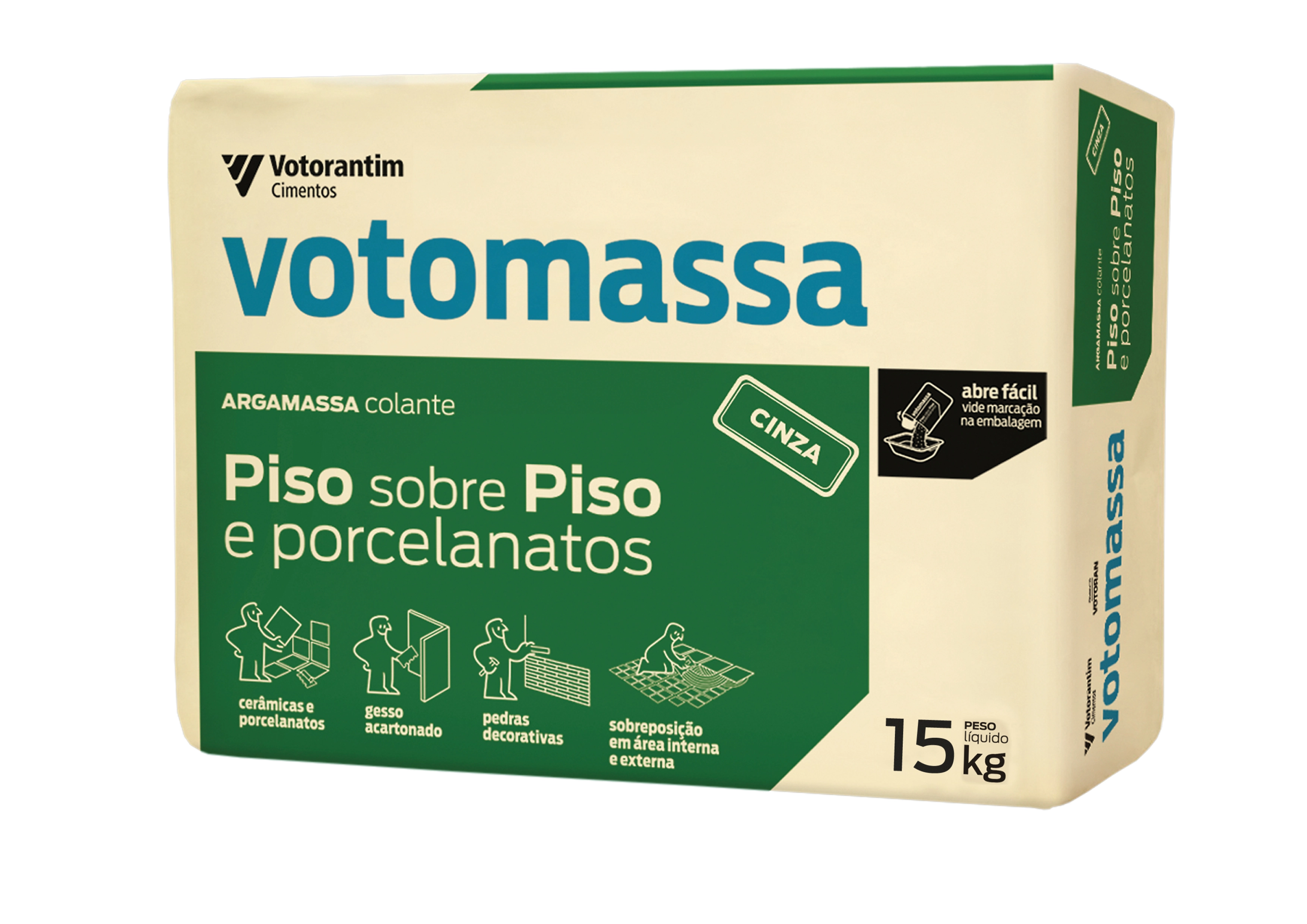 Argamassa Piso sobre Piso Interno e Externo 15kg Cinza Votoran