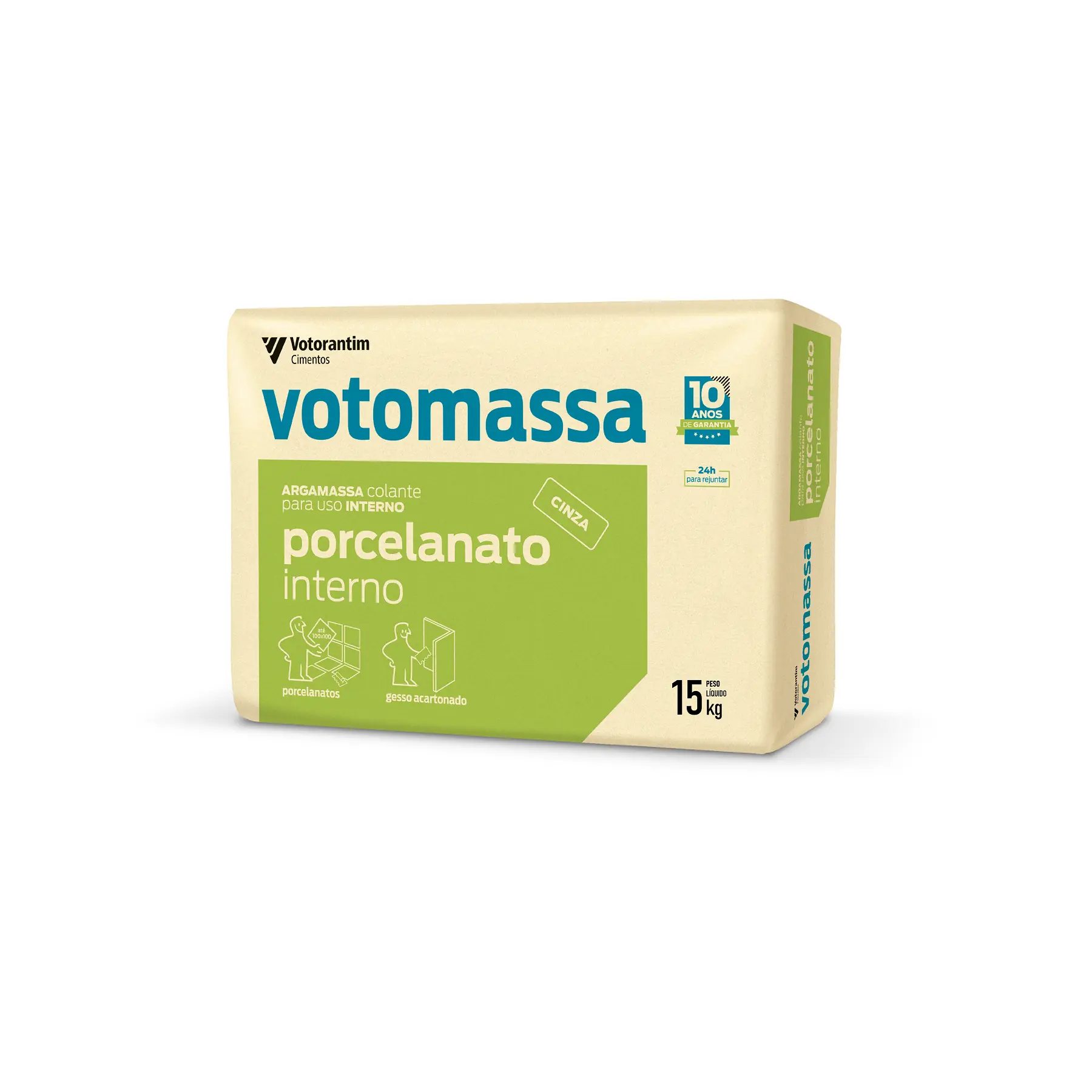 Argamassa Porcelanato Interno 15kg Cinza Votomassa Votorantim