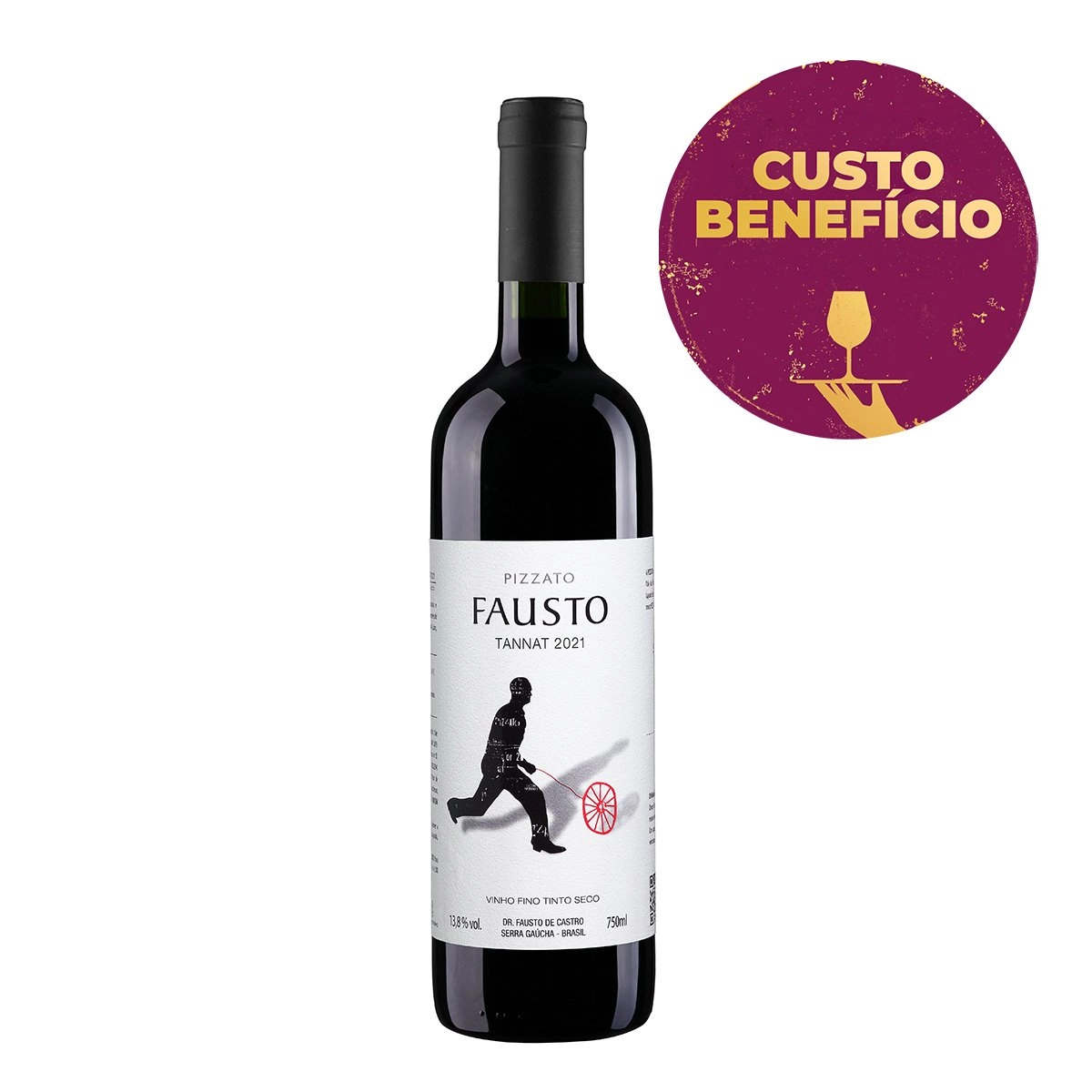 Vinho Tinto Nacional FAUSTO Tannat Seco Fino Garrafa 750ml