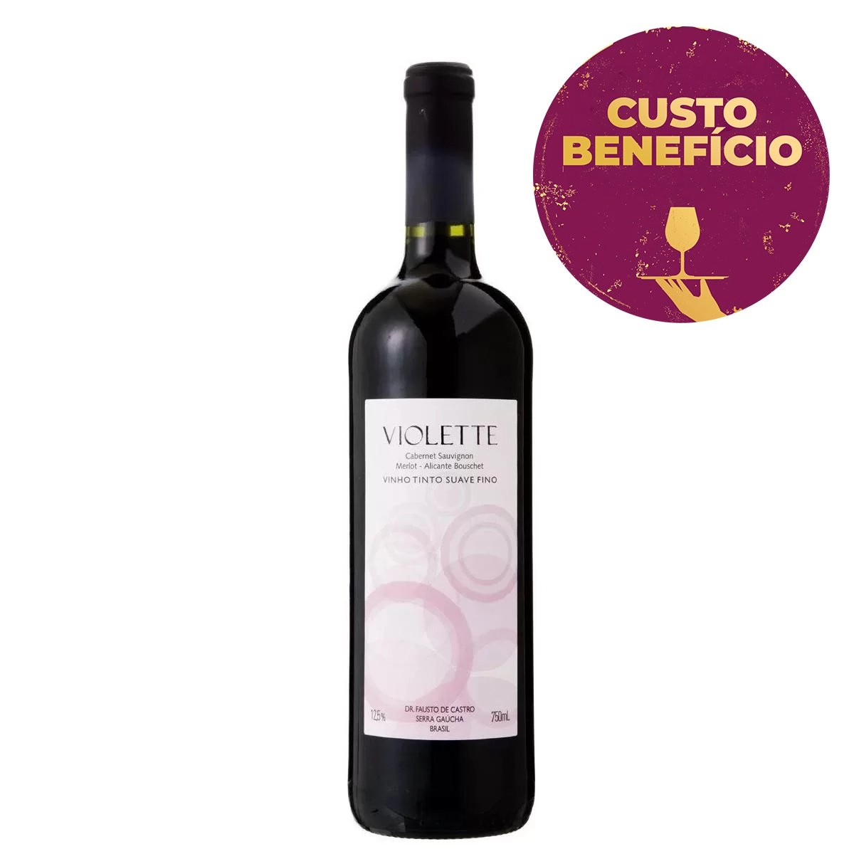 Vinho Brasileiro Tinto Fausto PIZZAT VIOLETTE Garrafa 750ml
