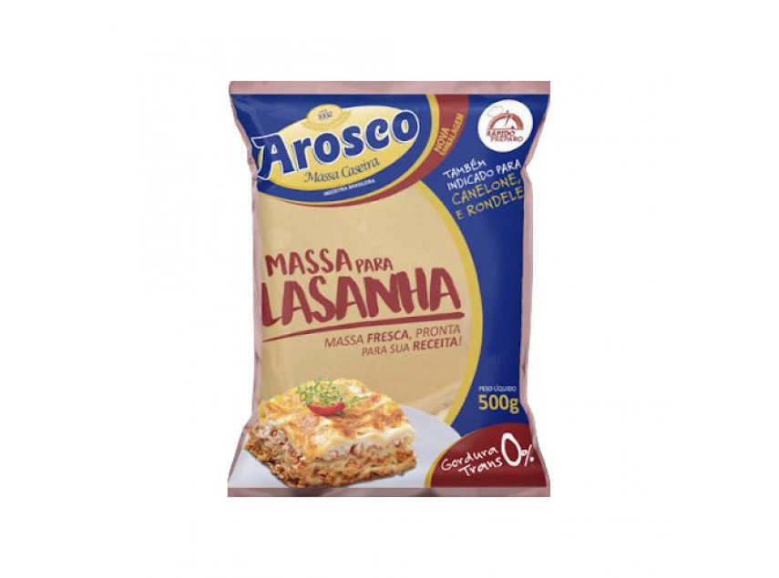 Massa P/ Lasanha Fresca Arosco 500g