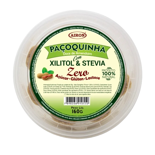 Pacoquinha C/xilitol E Estevia Airon 160g