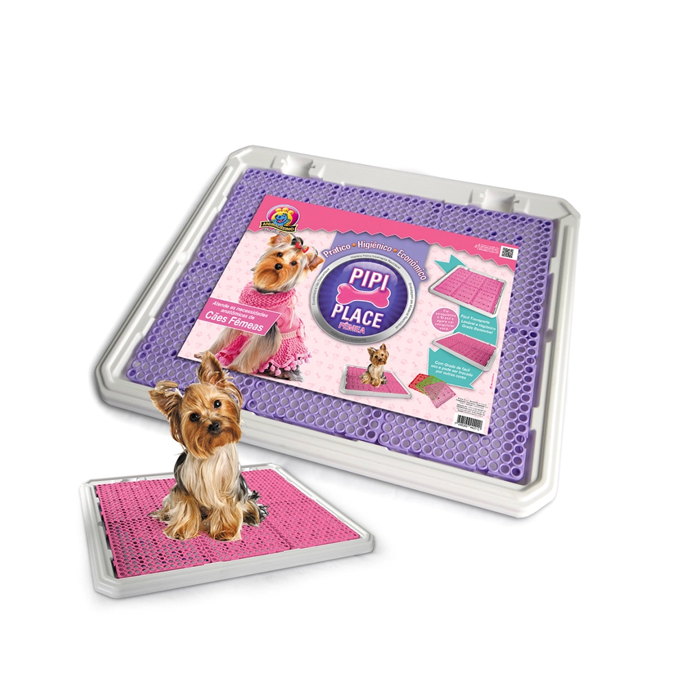 Banheiro Higiênico Pipi Place Para Fêmea Rosa