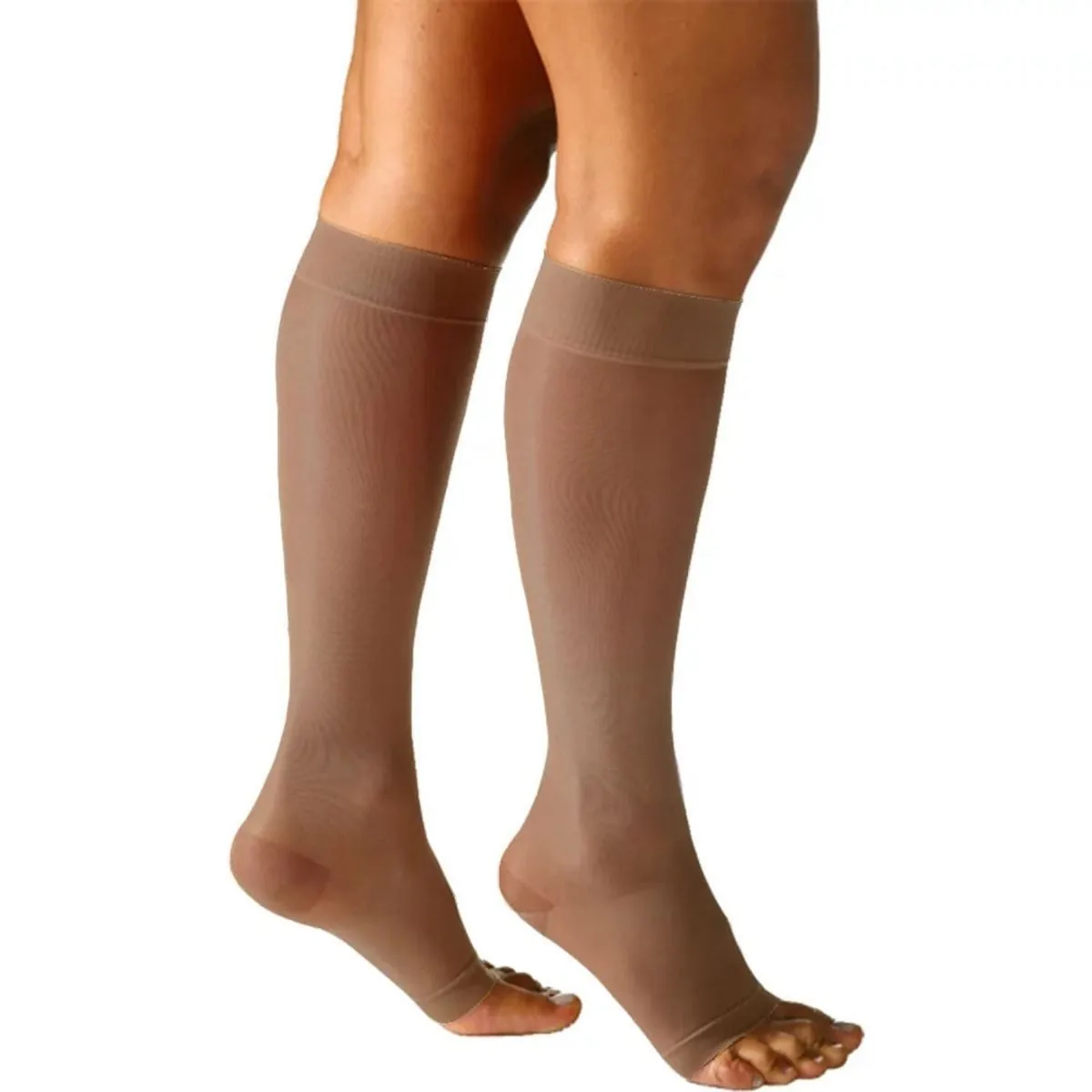 Meia 3/4 Sigvaris Audace 15-20mmHg Natural Escuro Aberta M