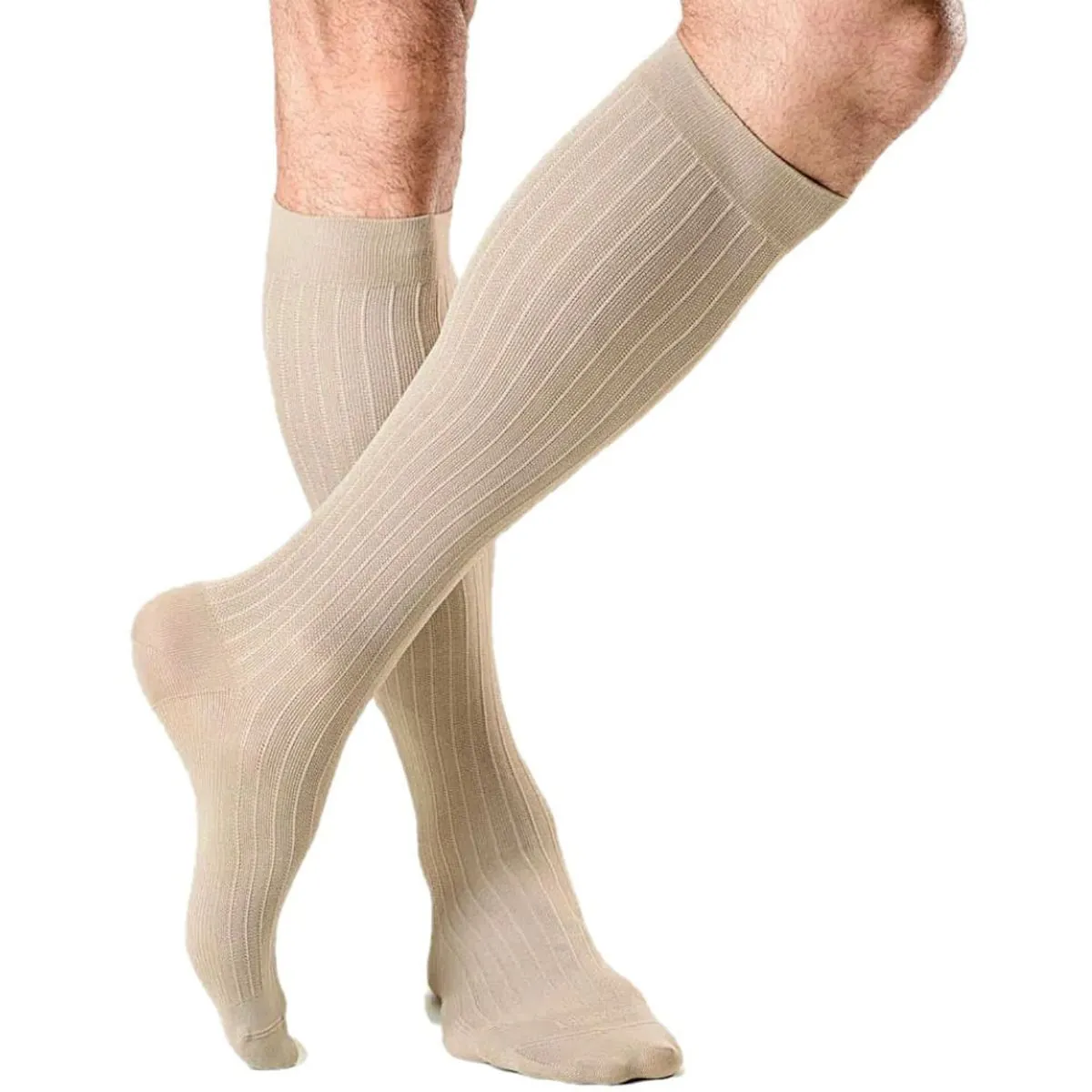 Meia 3/4 Masculina Actitud 20-30 mmHg Fechada Caqui Tam G
