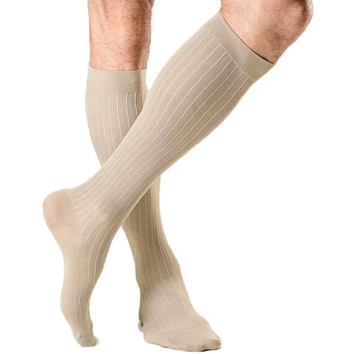 Meia 3/4 Masculina Actitud 20-30 mmHg Fechada Caqui Tam P