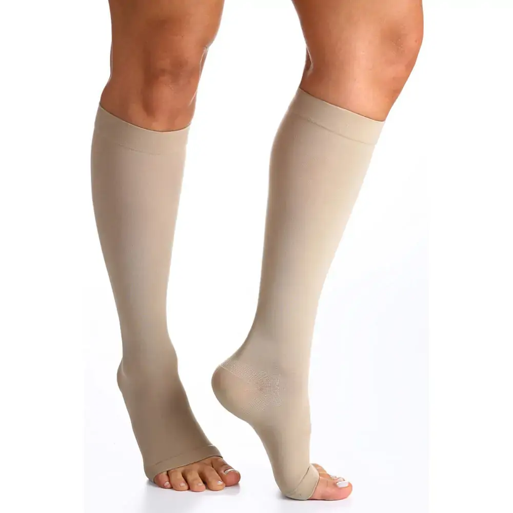 Meia 3/4 Panturrilha 862 Premium 20-30 Mmhg Ponteira Aberta Sigvaris Pequena Longa Natural