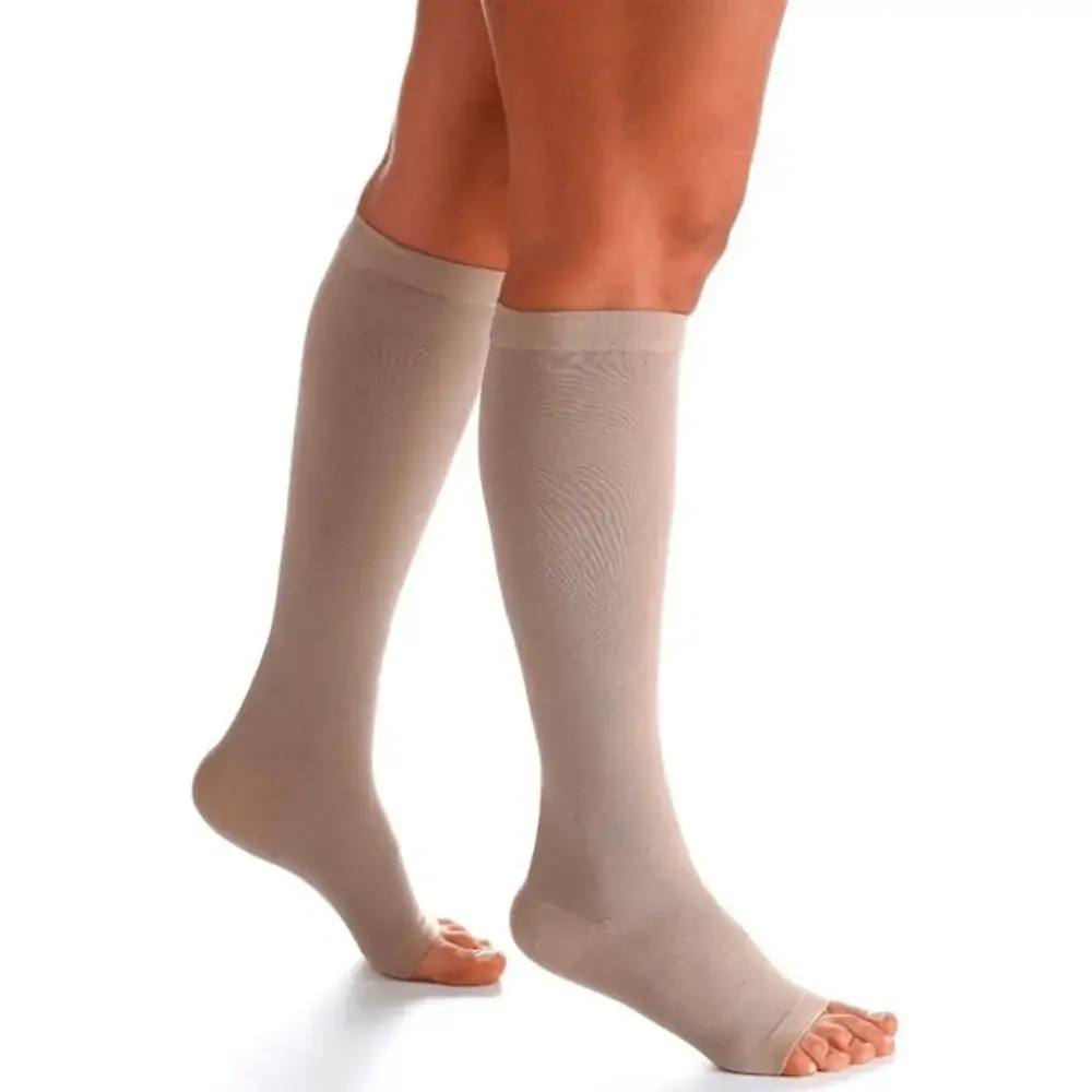 Meia 3/4 Panturrilha 283 S Algodão Super 30-40 Mmhg Ponteira Aberta Sigvaris XG Normal Bege