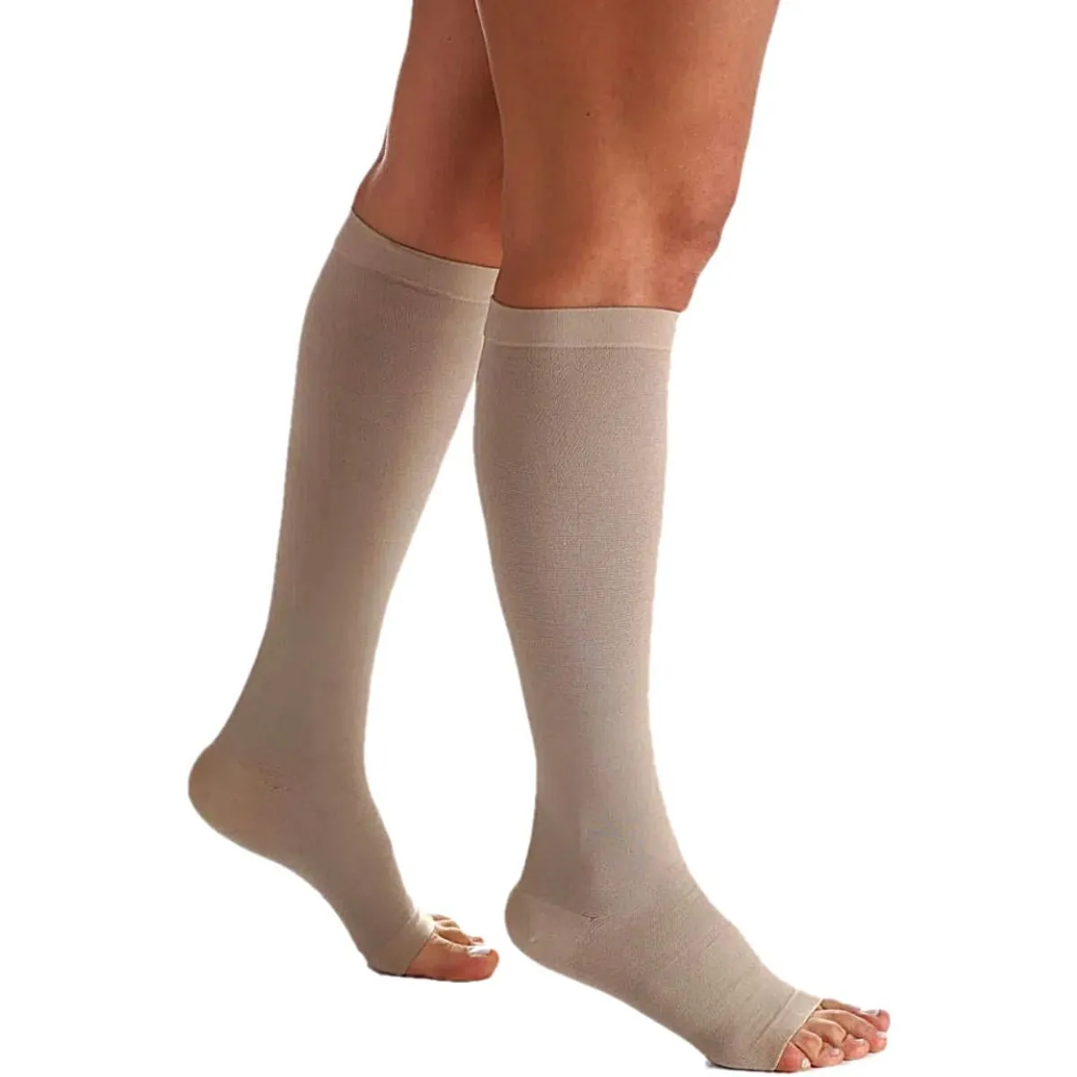 Meia Panturrilha Sigvaris Algodão Super - 30-40Mmhg - Xg3 - Aberta - Bege