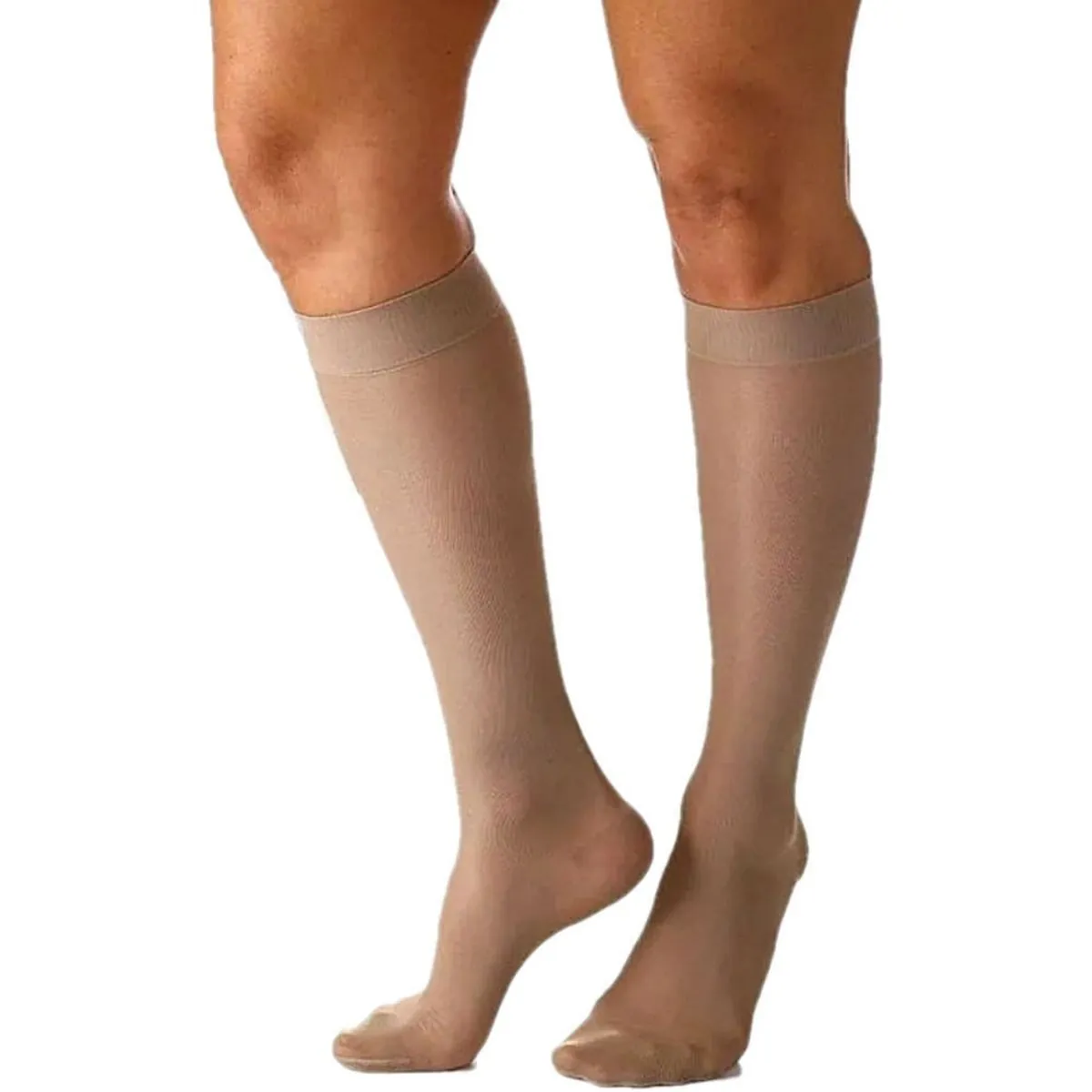 Meia 3/4 Select Comfort Premium Sigvaris - 20-30mmHg - Natural Escura - Fechada - M2
