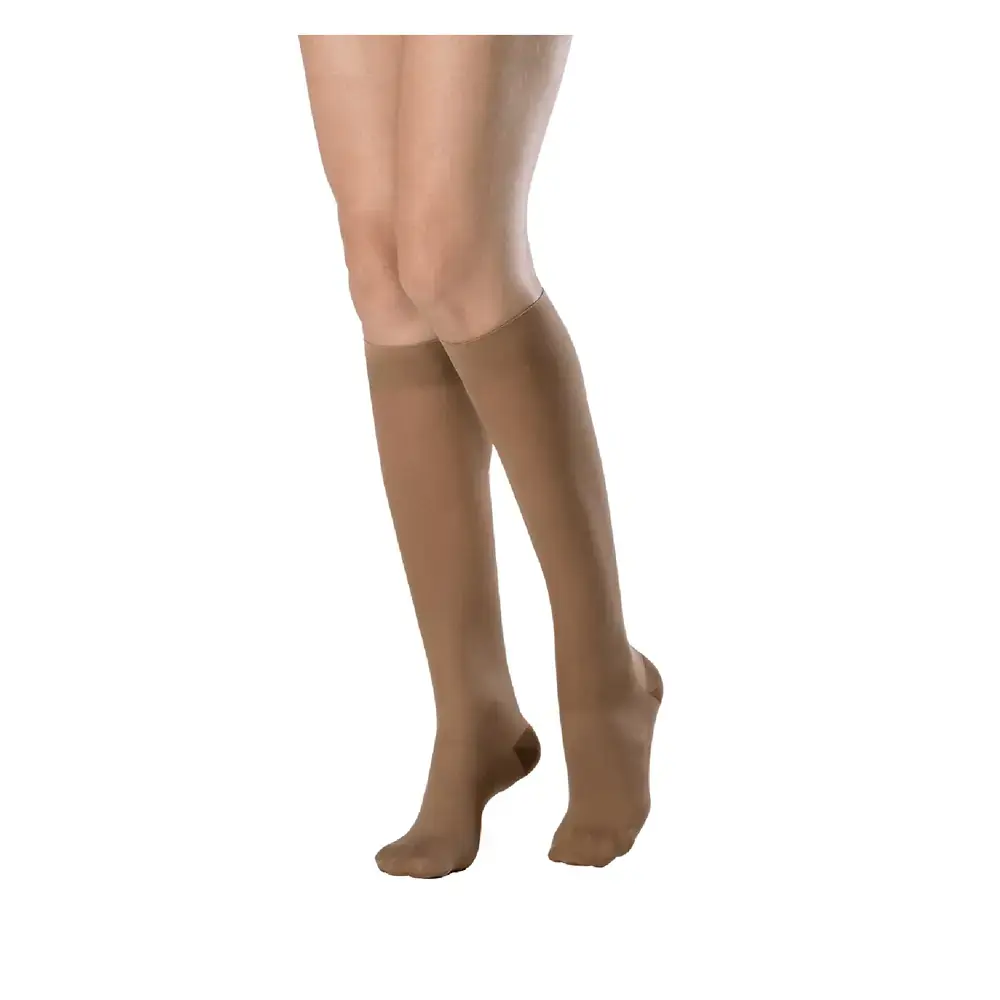 Meia Panturrilha Feminina Attiva Média Compressão 18-21mmHg Natural Escuro - Meia Panturrilha Attiva