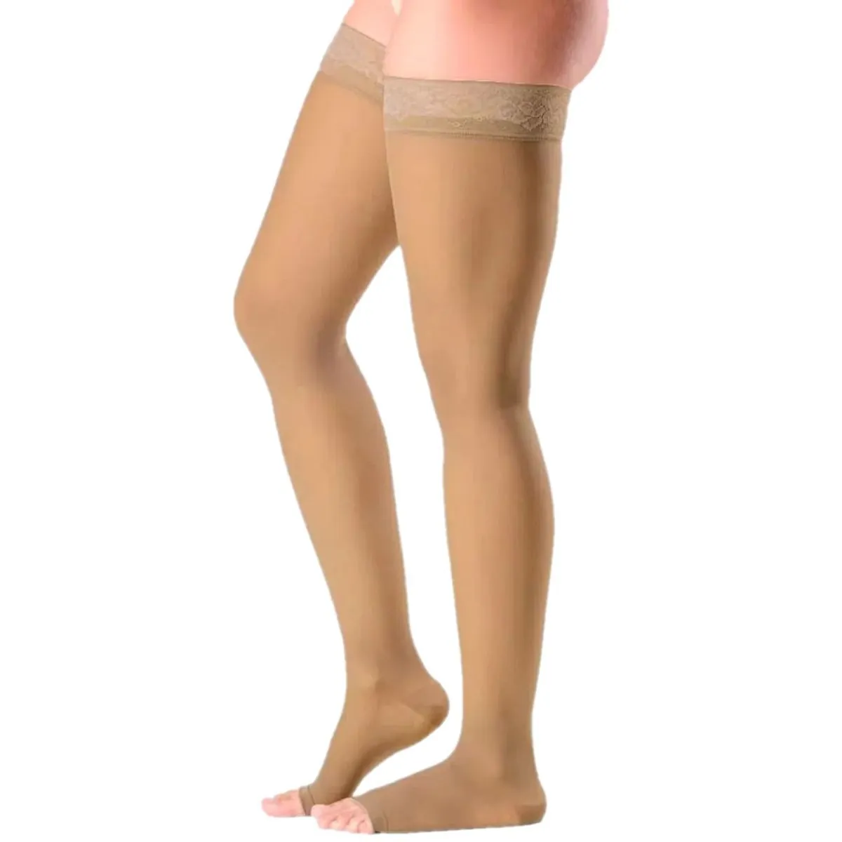 Meia 7/8 Ever Sheer Sigvaris 20-30 mmHg Aberta Caramelo P2
