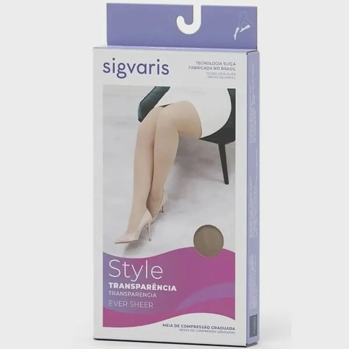 Meia Sigvaris Ever Sheer 7/8 20-30 MMHG - Cor: Vanilla Tam: ML