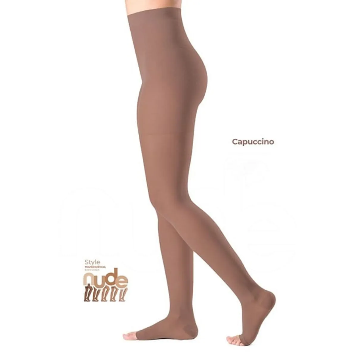 Meia Calça Sigvaris Ever Sheer - Média Compressão - Aberta - Cappuccino - Tam P2