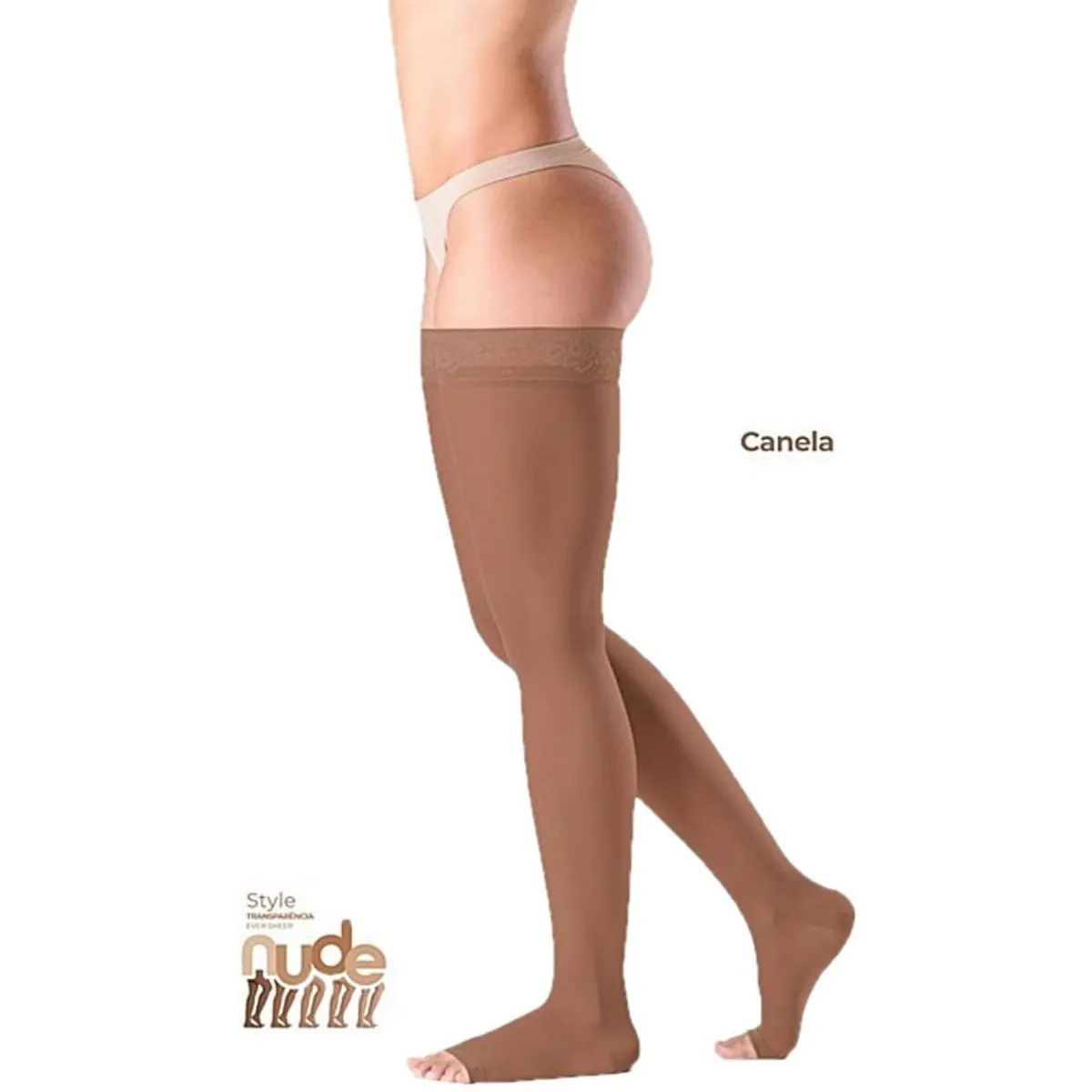 Meia 7/8 Ever Sheer 20-30 mmHg Aberta Canela Tam G2