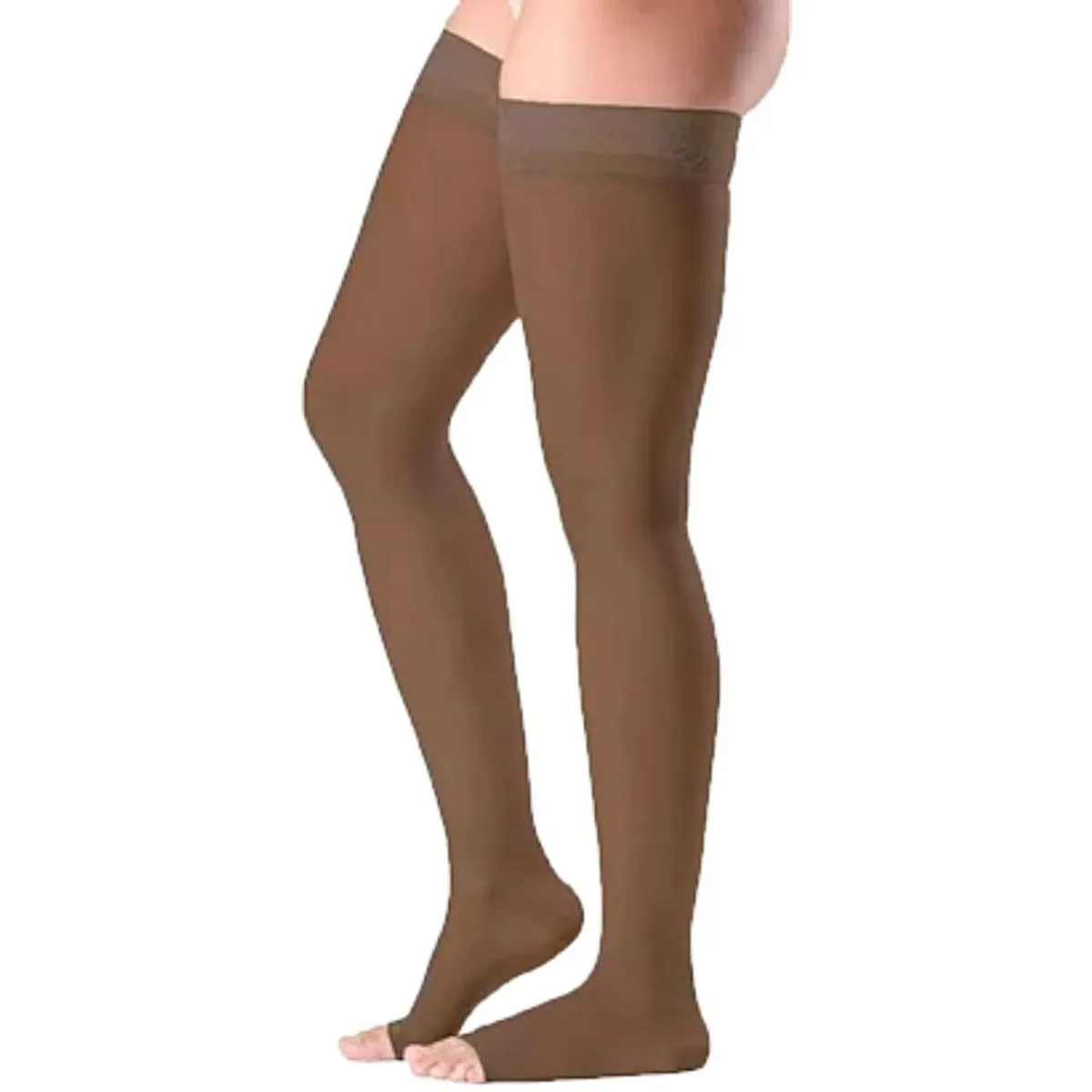 Meia 7/8 Ever Sheer 20-30 mmHg Aberta Chocolate Tam P3