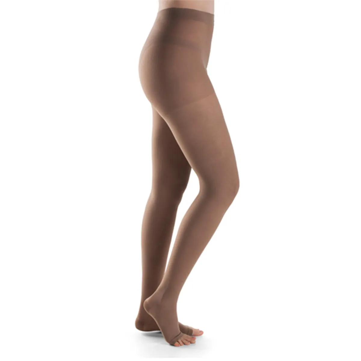 Meia Calça Attiva Alta Compressão 20-30 Fem Aberta Tam M Natural Escuro