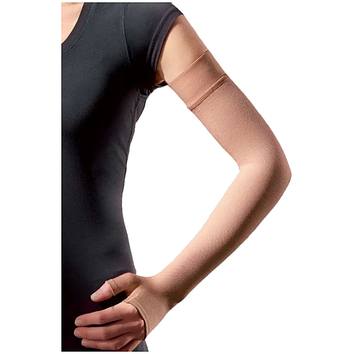 Braçadeira Sigvaris 412 20-30mmHg até o Punho com Polegar Chocolate M2 - unidade