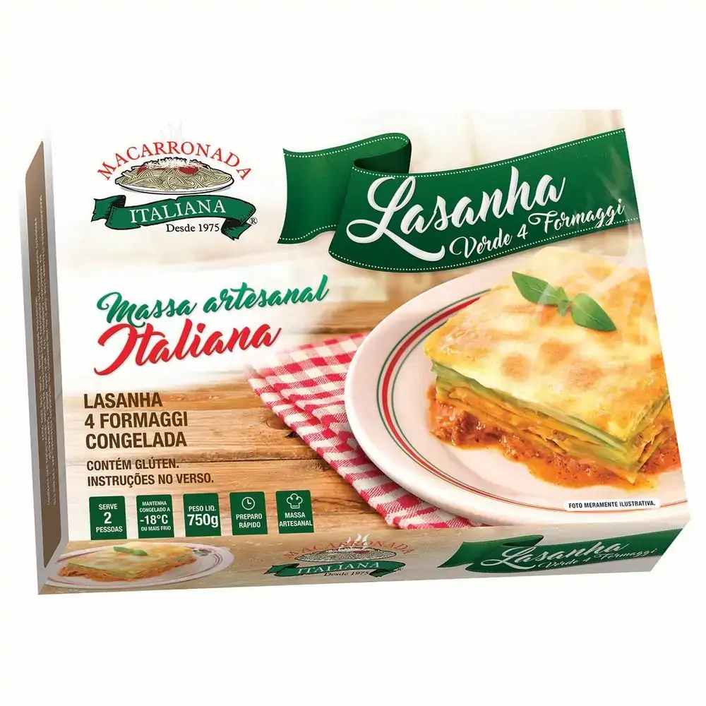 Lasanha Macarronada Italiana 750g 4 Formaggi