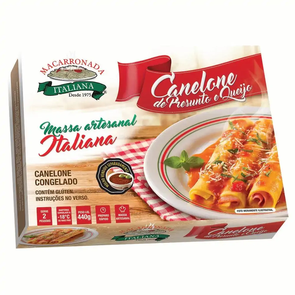 Canelone Macarronada Italiana 440g Presunto/queijo