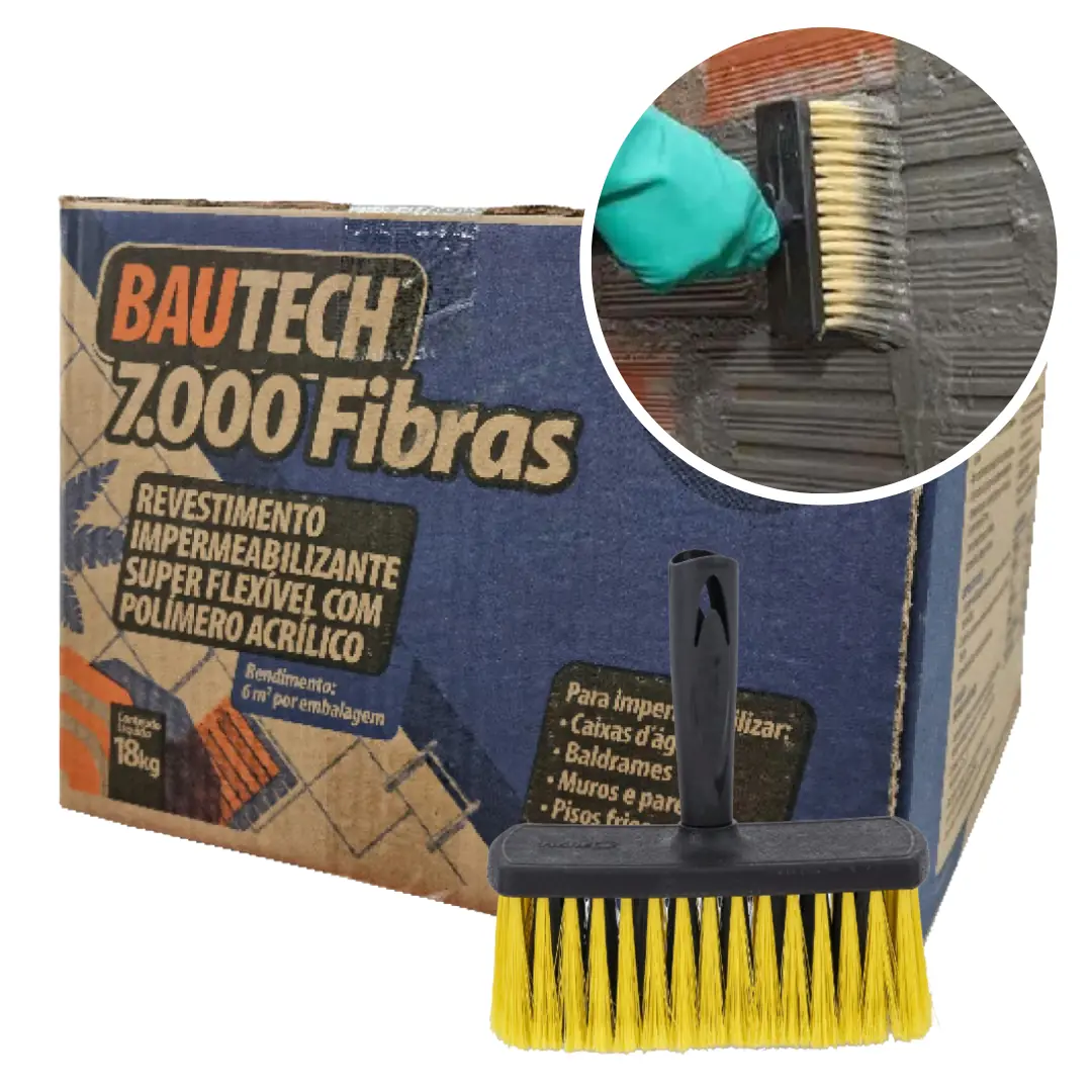 Argamassa Impermeabilizante Bautech 7000 Fibras 18kg + Broxa