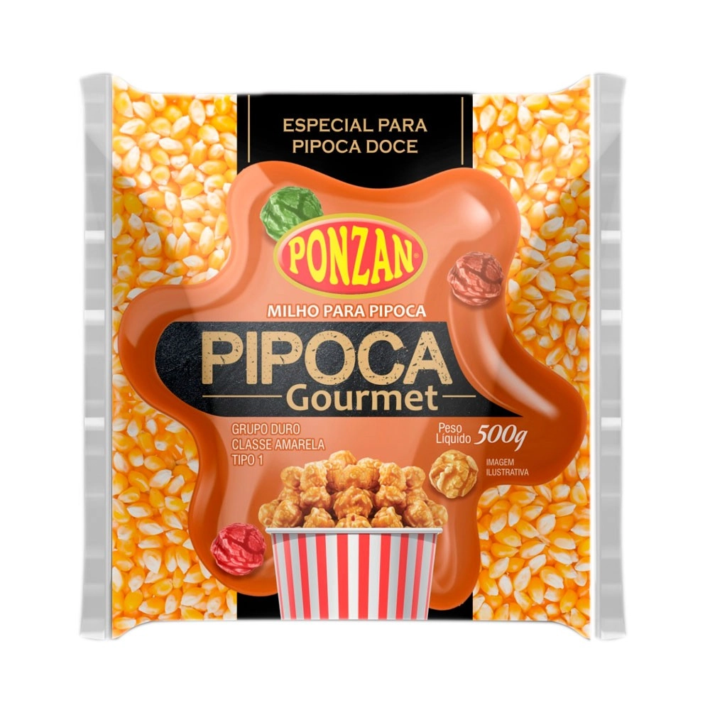Milho Para Pipoca Tipo 1 Ponzan Gourmet Pacote 500g