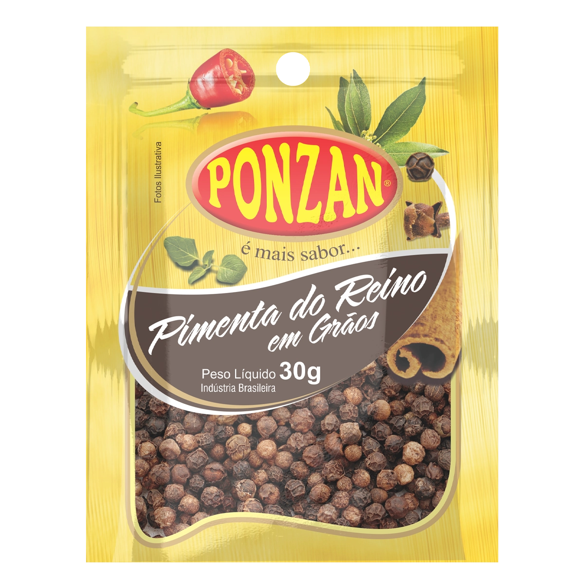 Ponzan Pimenta Do Reino Preta Grao 30g