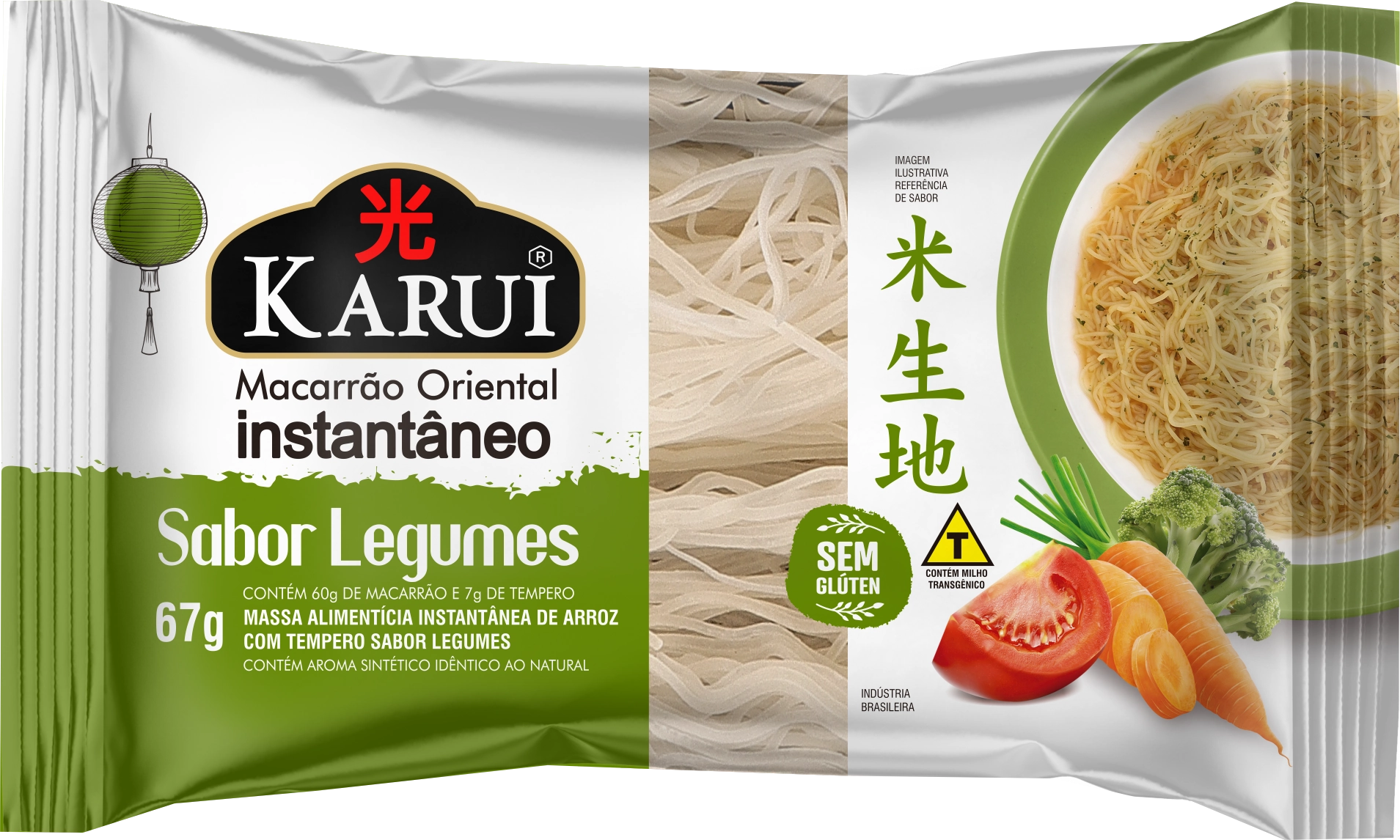 Macarrão De Arroz Instantâneo Sabor Legumes 67g Karui