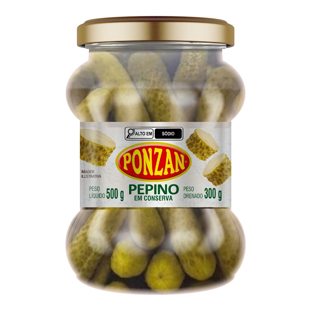 Pepino Em Conserva Ponzan Vidro 300g