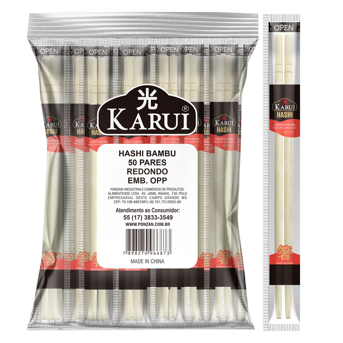 Waribashi Madeira 40 Pares Karui