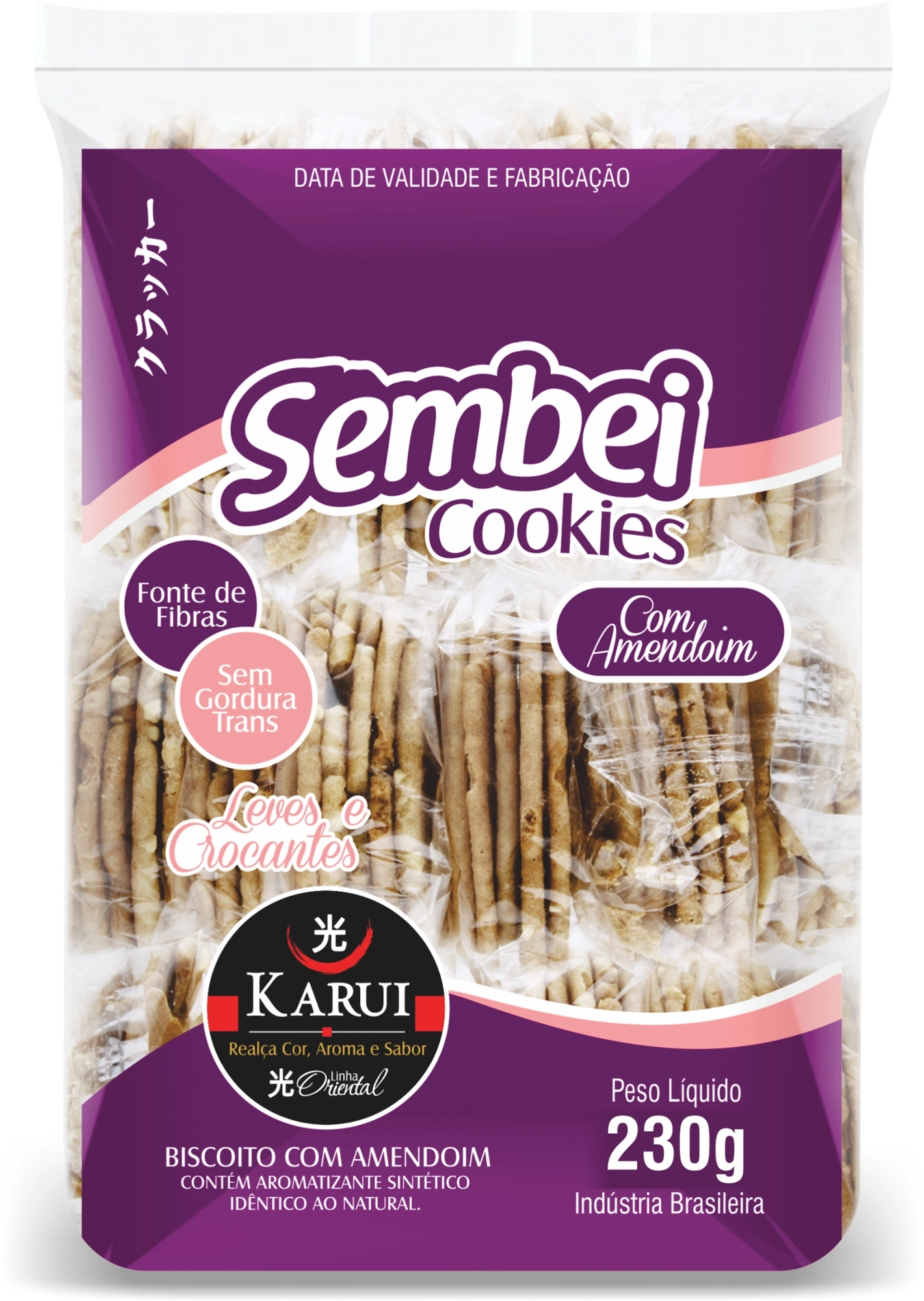 Cookie Sembei Karui 230g Amendoim