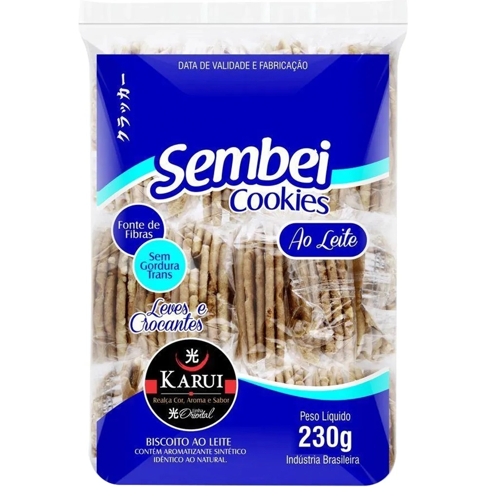Cookie Sembei Karui 230g Ao Leite