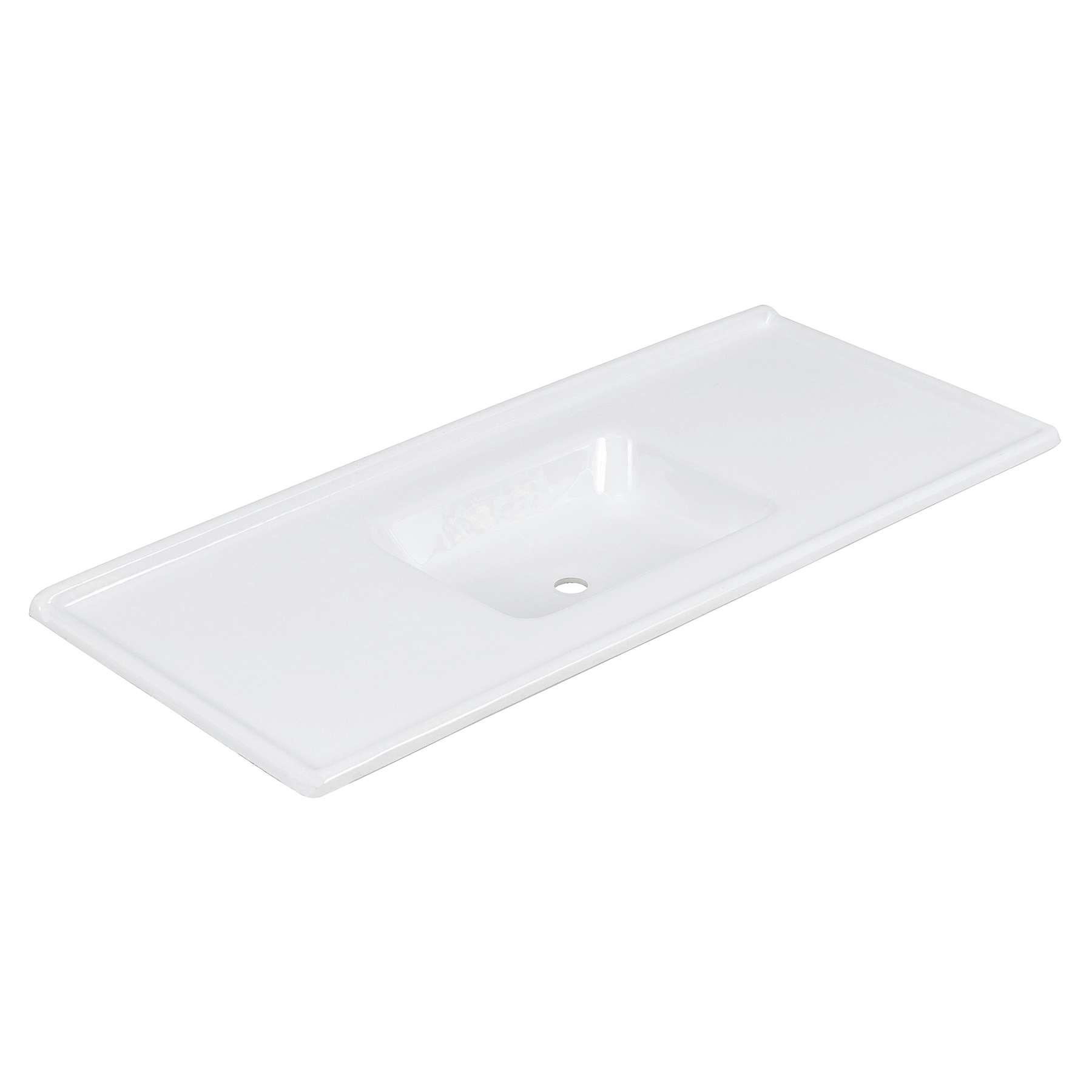 Pia de Cozinha Resina Branca 120cm Premium Decoralita