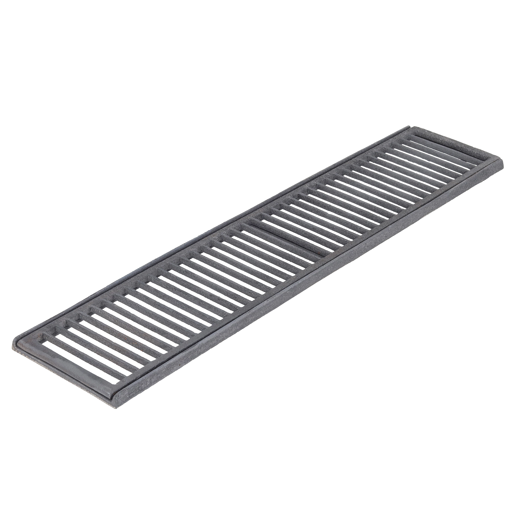 Conjunto Grelha e Porta Grelha Reto Externo Ferro Fundido 20x100cm Preto ABrazilian