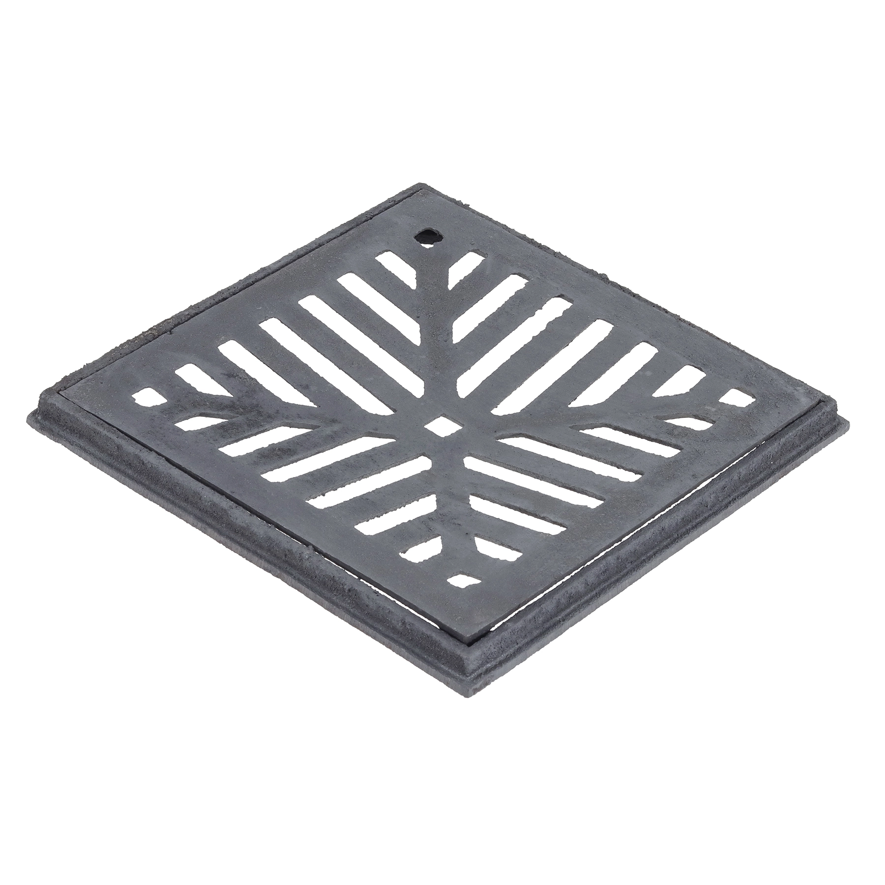 Conjunto Grelha e Porta Grelha Côncavo Externo Ferro 25x25cm Cinza ABrazilian