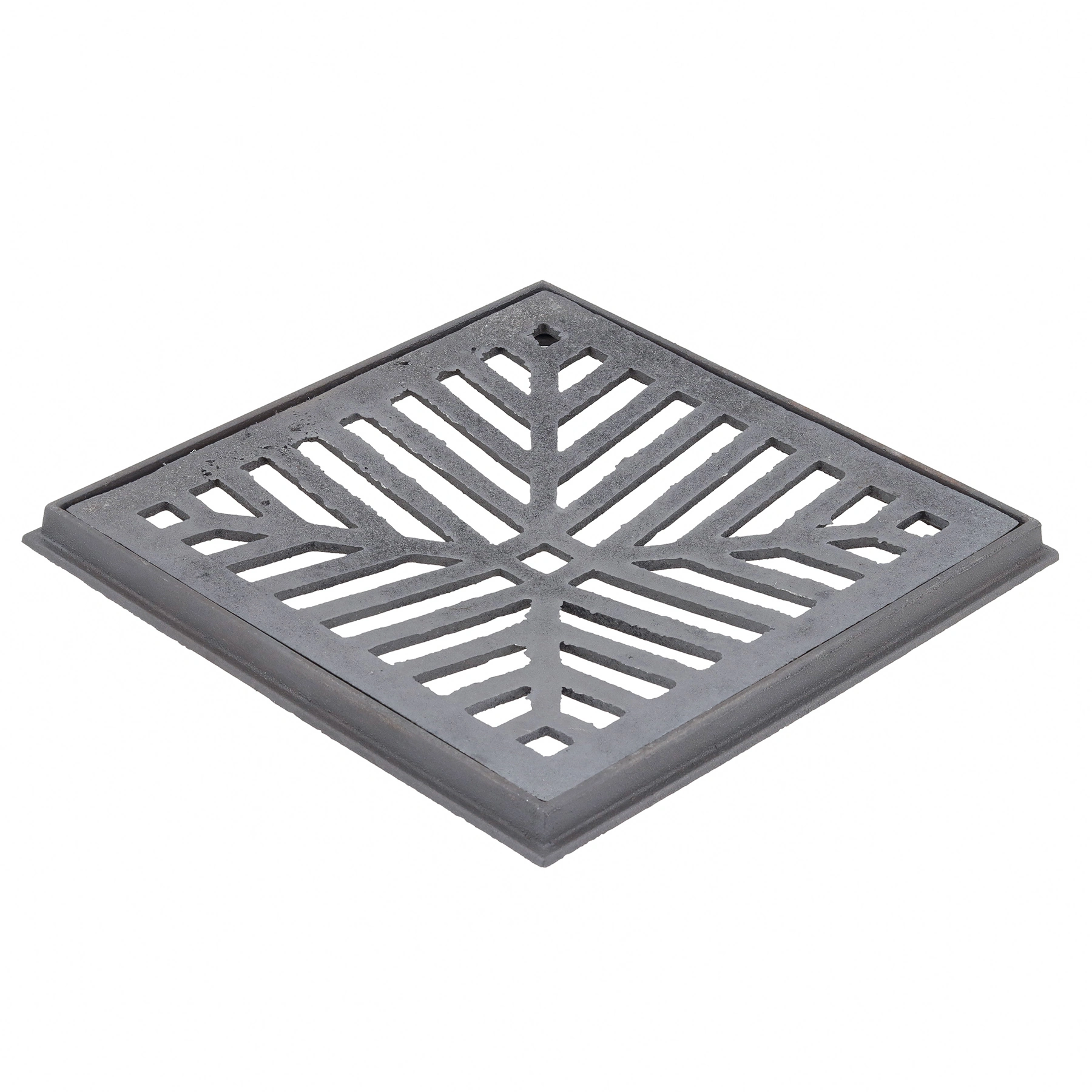 Conjunto Grelha e Porta Grelha Côncavo Externo Ferro 30x30cm Cinza ABrazilian