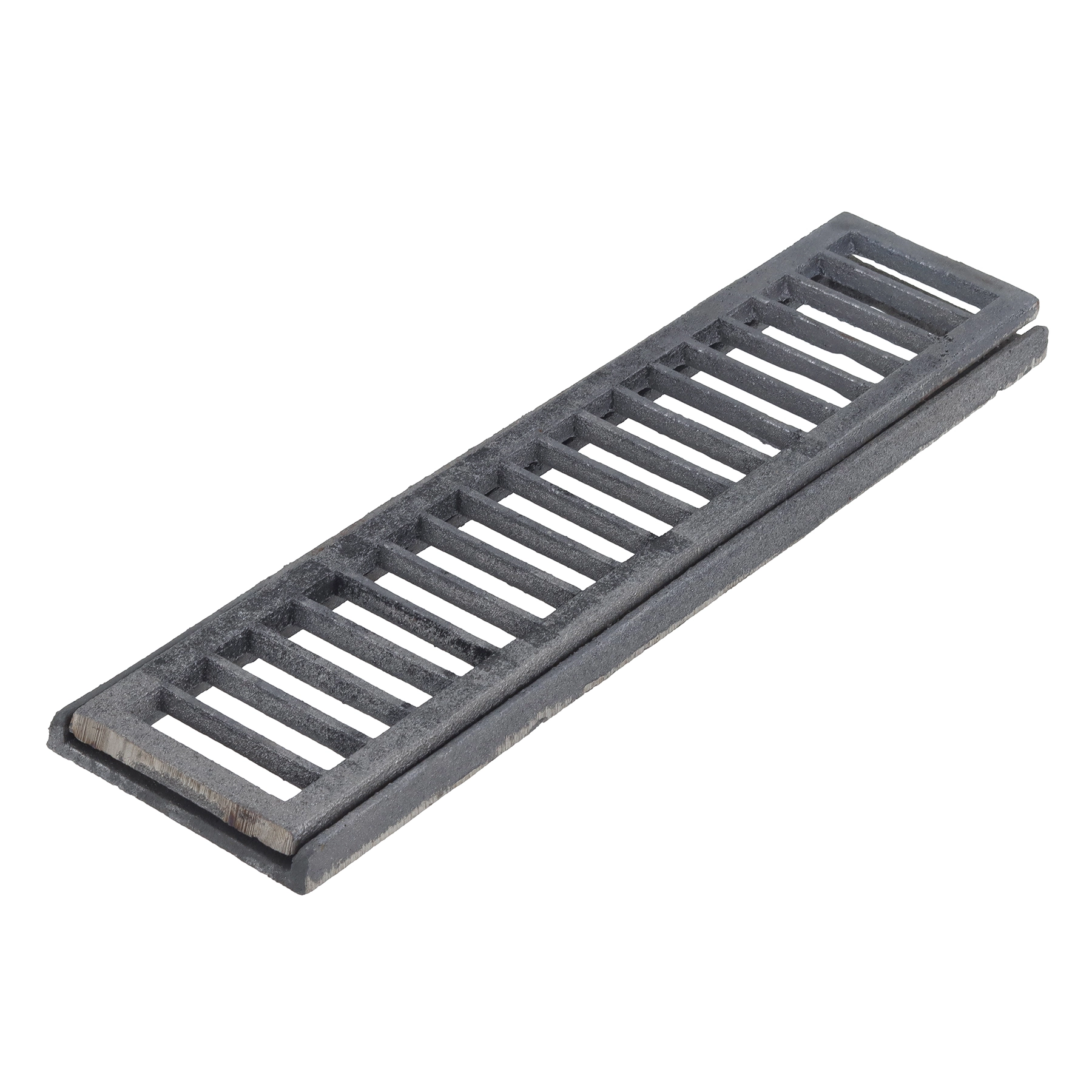 Conjunto Grelha e Porta Grelha Reto Externo Ferro 10x50cm Cinza ABrazilian